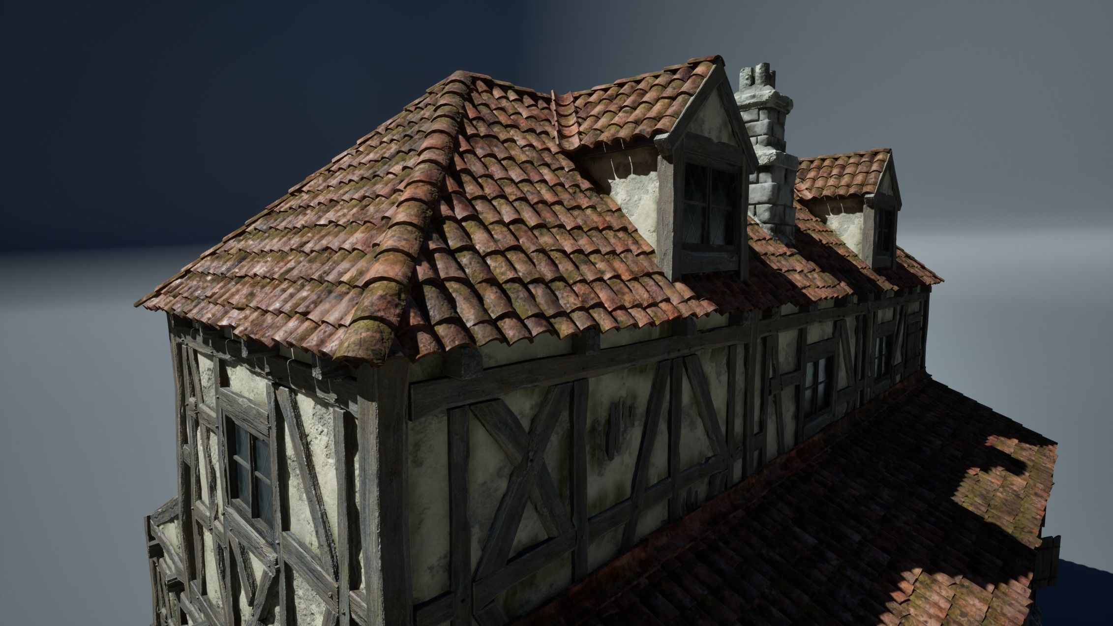 Medieval House 05 Game Ready Low-poly 3D model_4