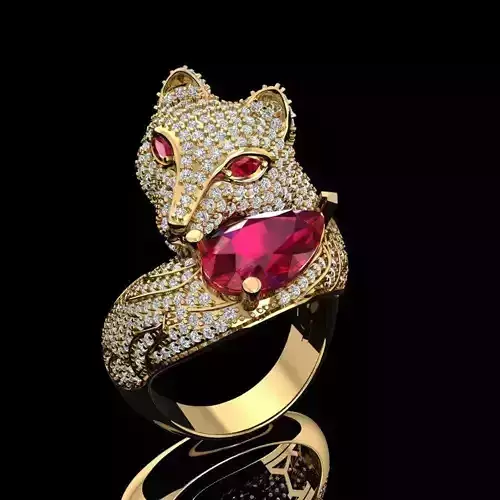 RING FOX DIAMOND 3D print model