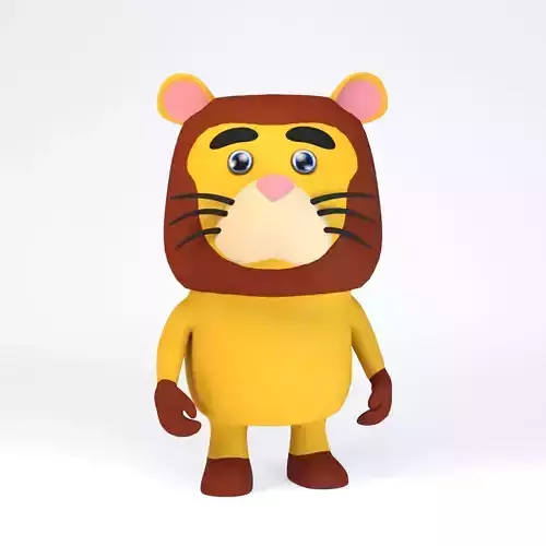 Cartoonish Humanoid Lion Character