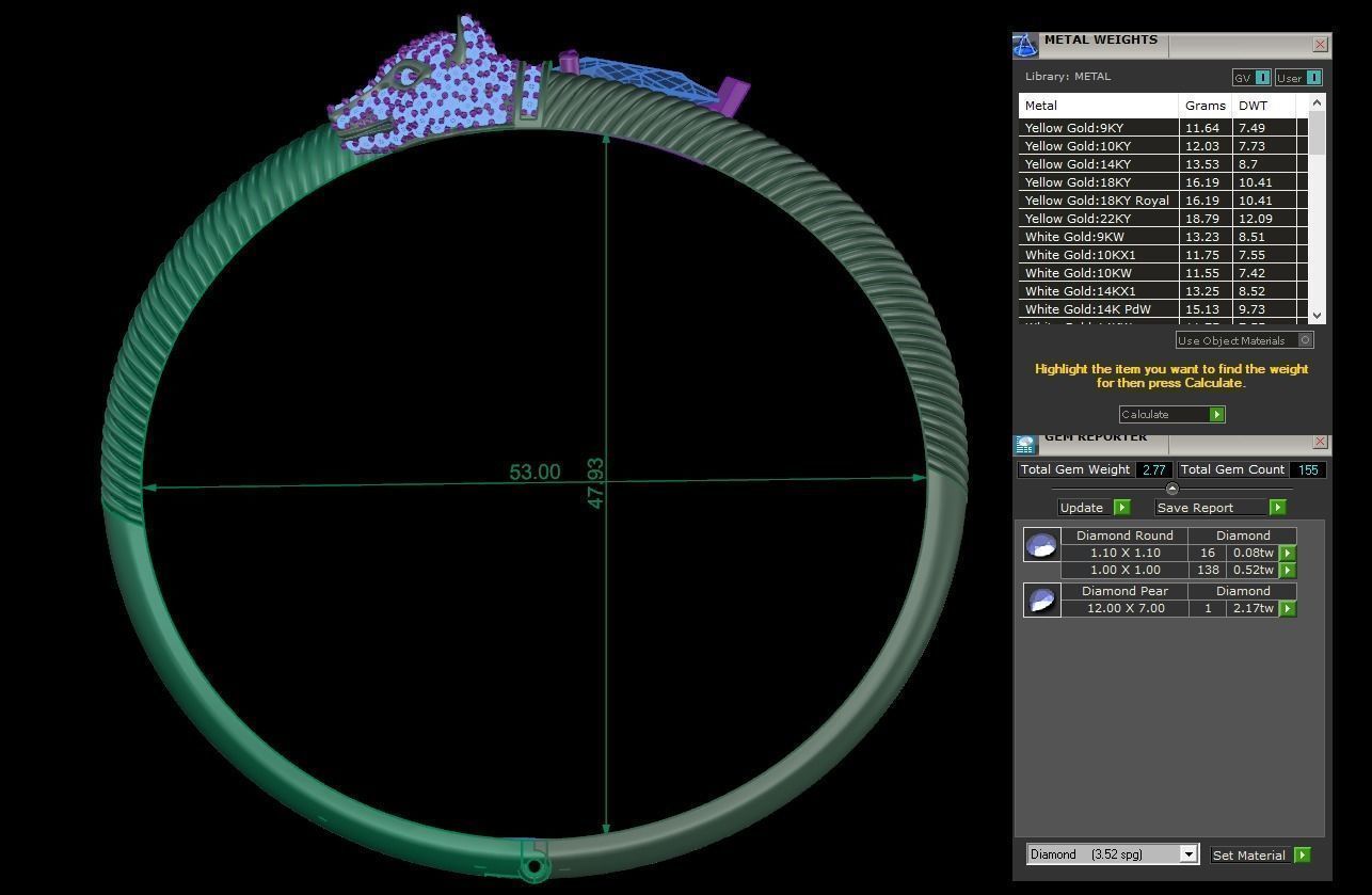 fox bracelet diamond Free 3D print mode 3D print model_4