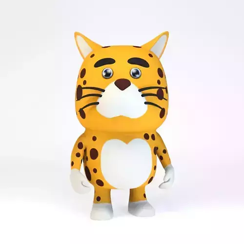 Cartoonish Humanoid Panther Character