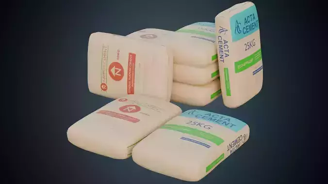Cement Bag 1 Basic Low-poly 3D model