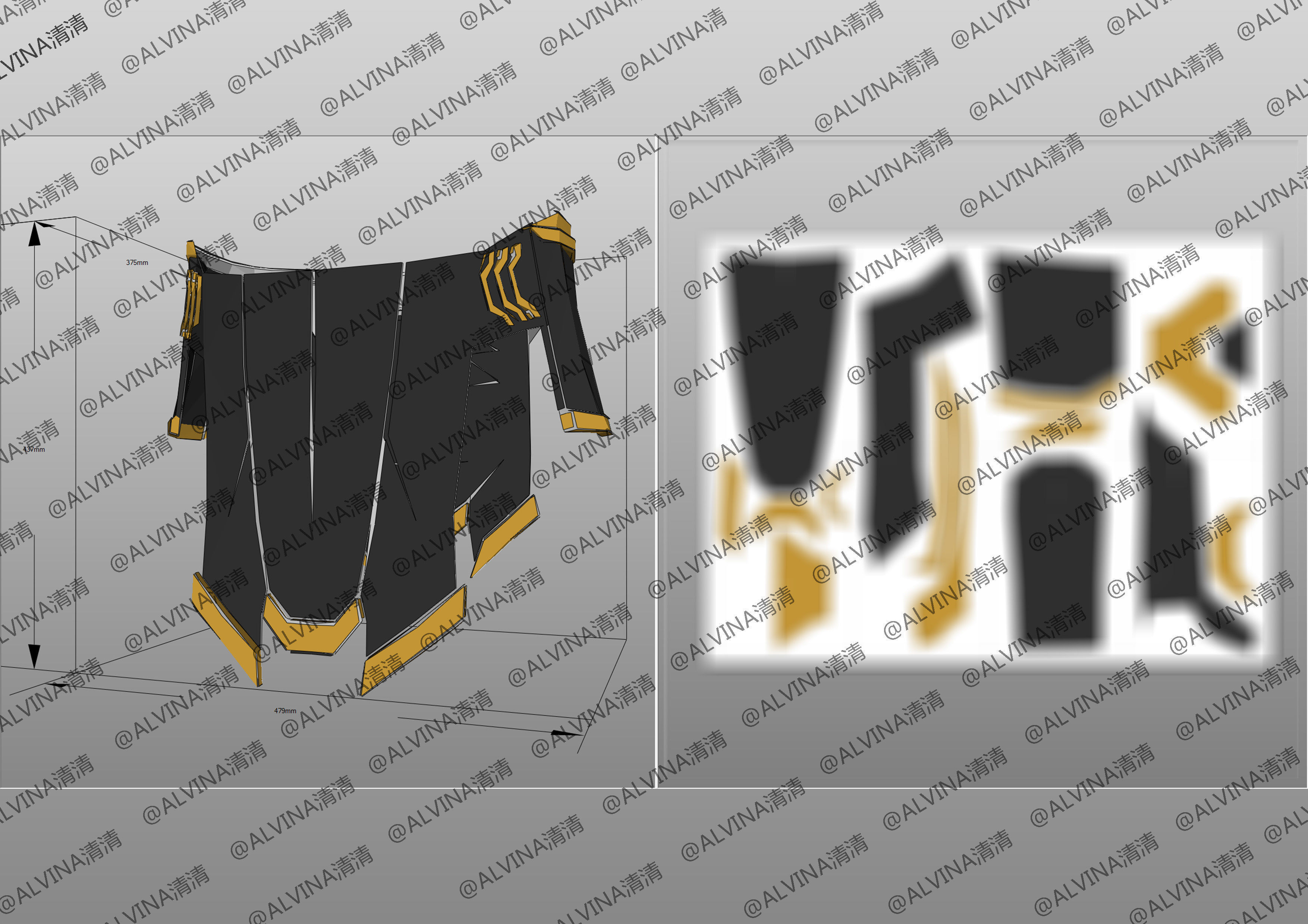 Thanos Armadura End Game Armor - DIY Cosplay Pepakura Foam Low-poly 3D model_15