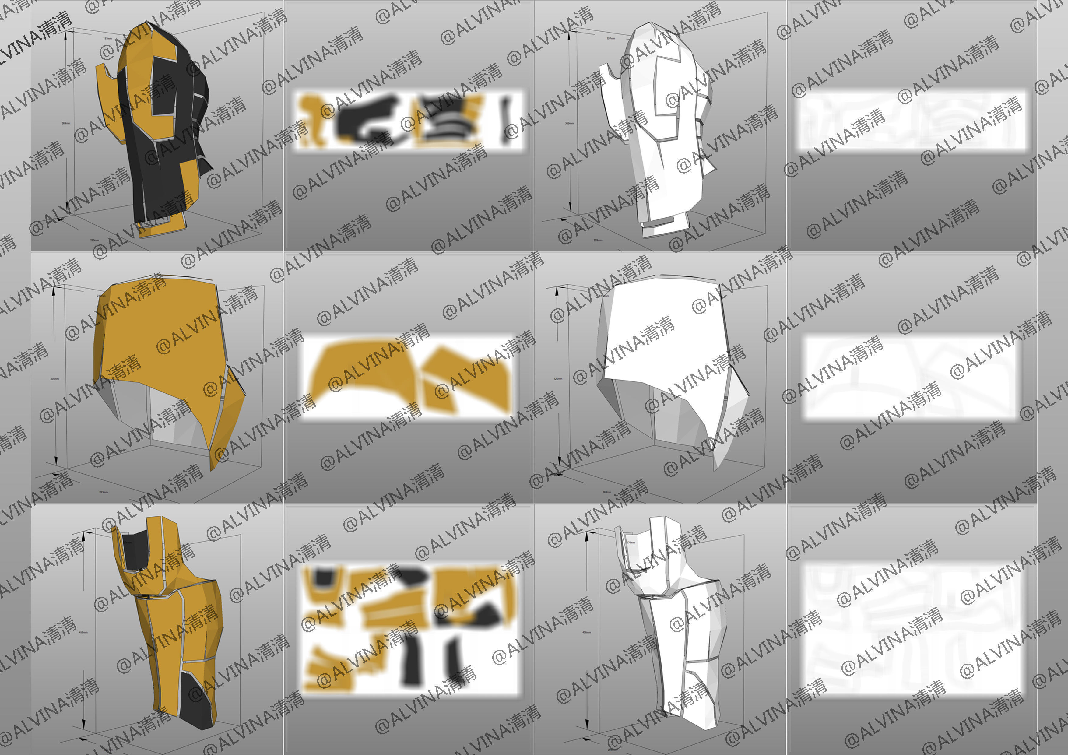 Thanos Armadura End Game Armor - DIY Cosplay Pepakura Foam Low-poly 3D model_5