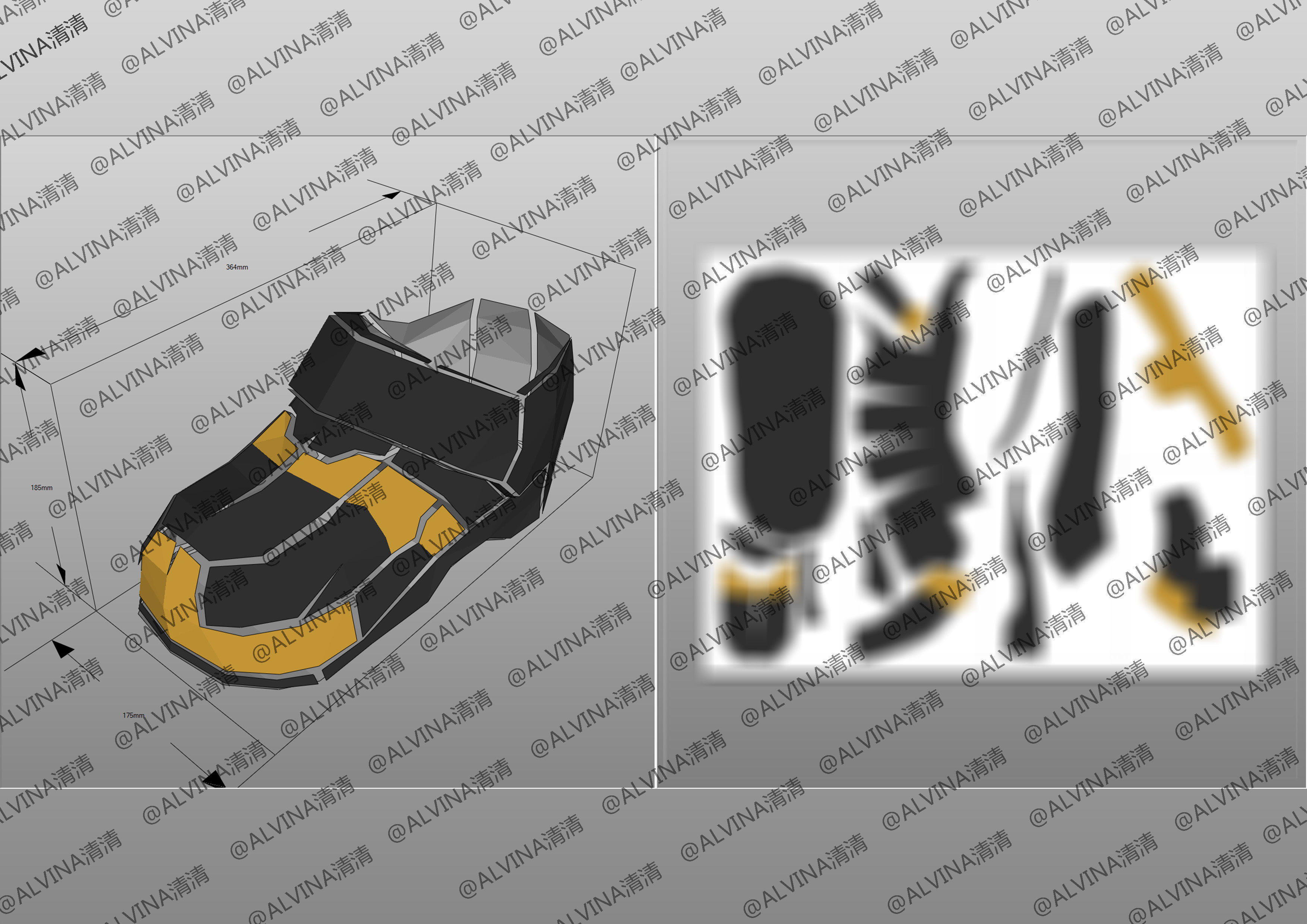 Thanos Armadura End Game Armor - DIY Cosplay Pepakura Foam Low-poly 3D model_25