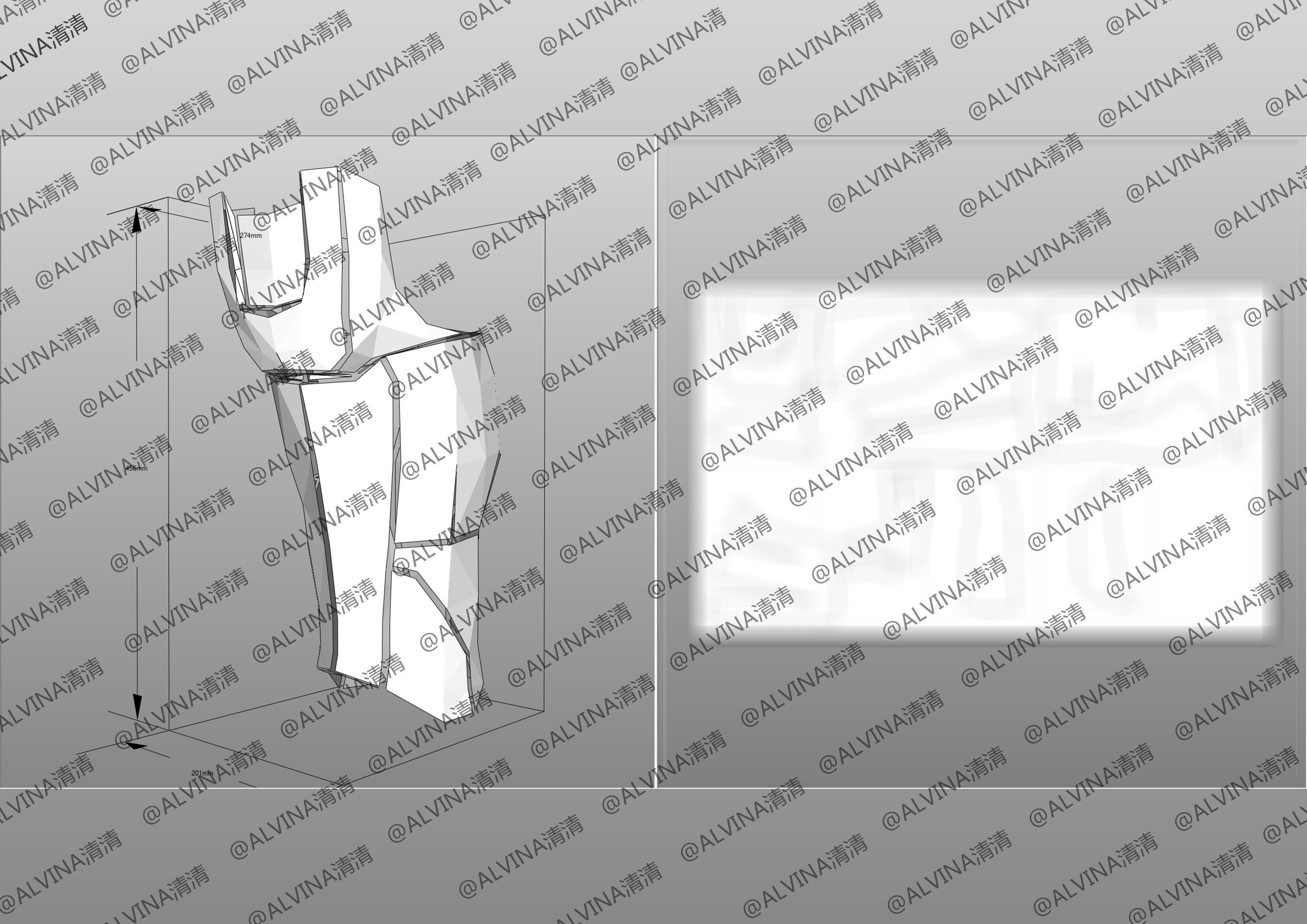 Thanos Armadura End Game Armor - DIY Cosplay Pepakura Foam Low-poly 3D model_24