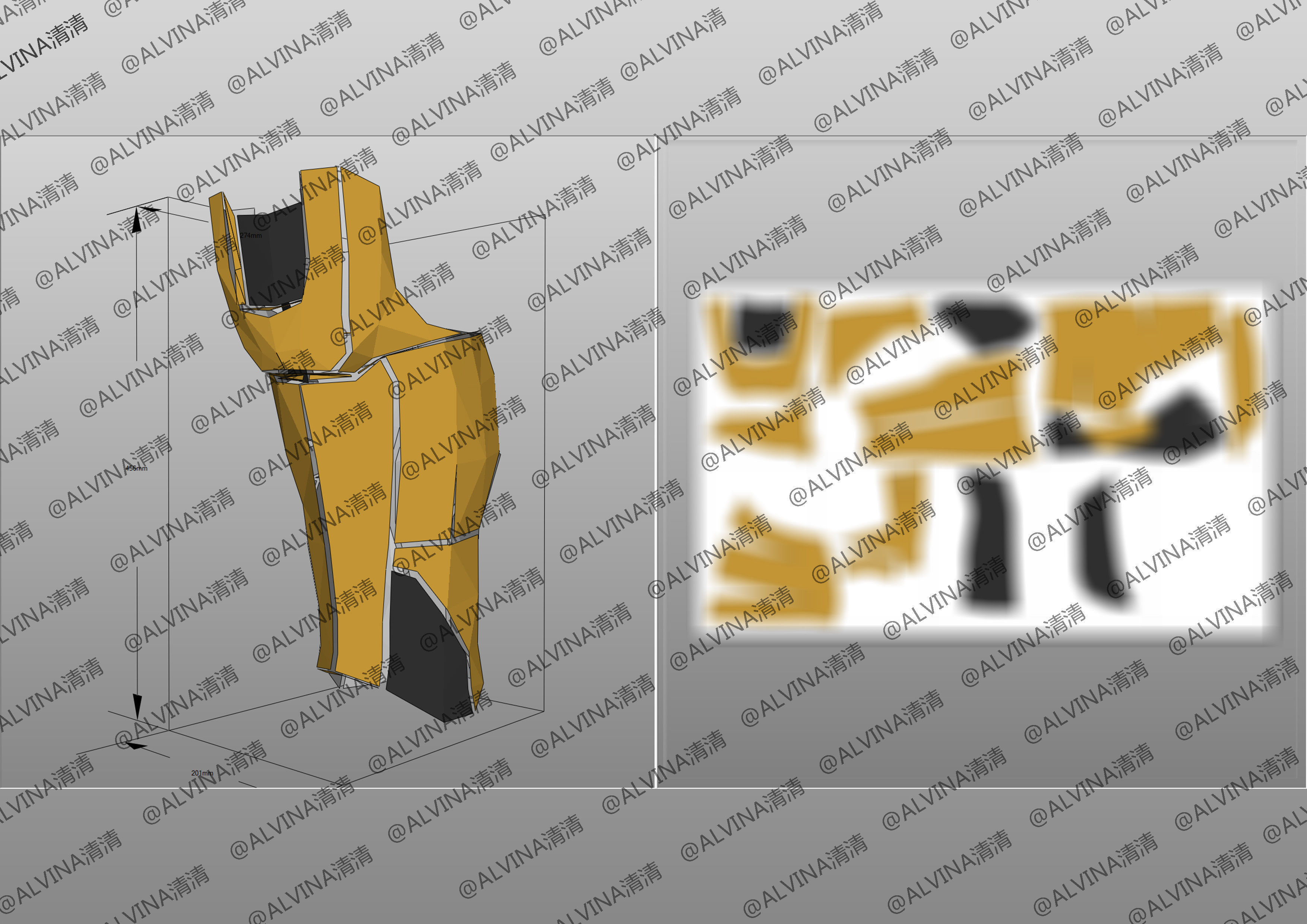 Thanos Armadura End Game Armor - DIY Cosplay Pepakura Foam Low-poly 3D model_23