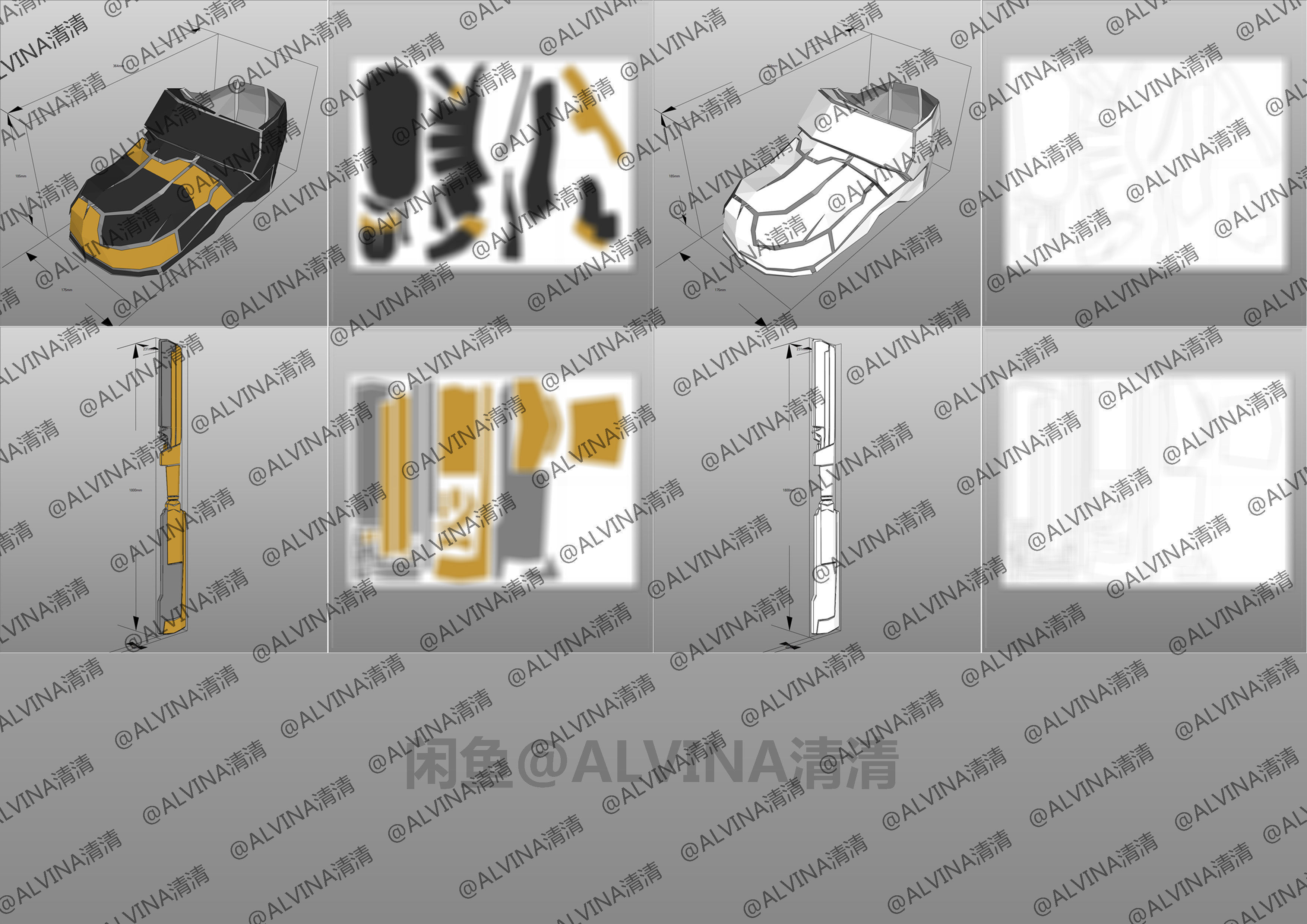 Thanos Armadura End Game Armor - DIY Cosplay Pepakura Foam Low-poly 3D model_6