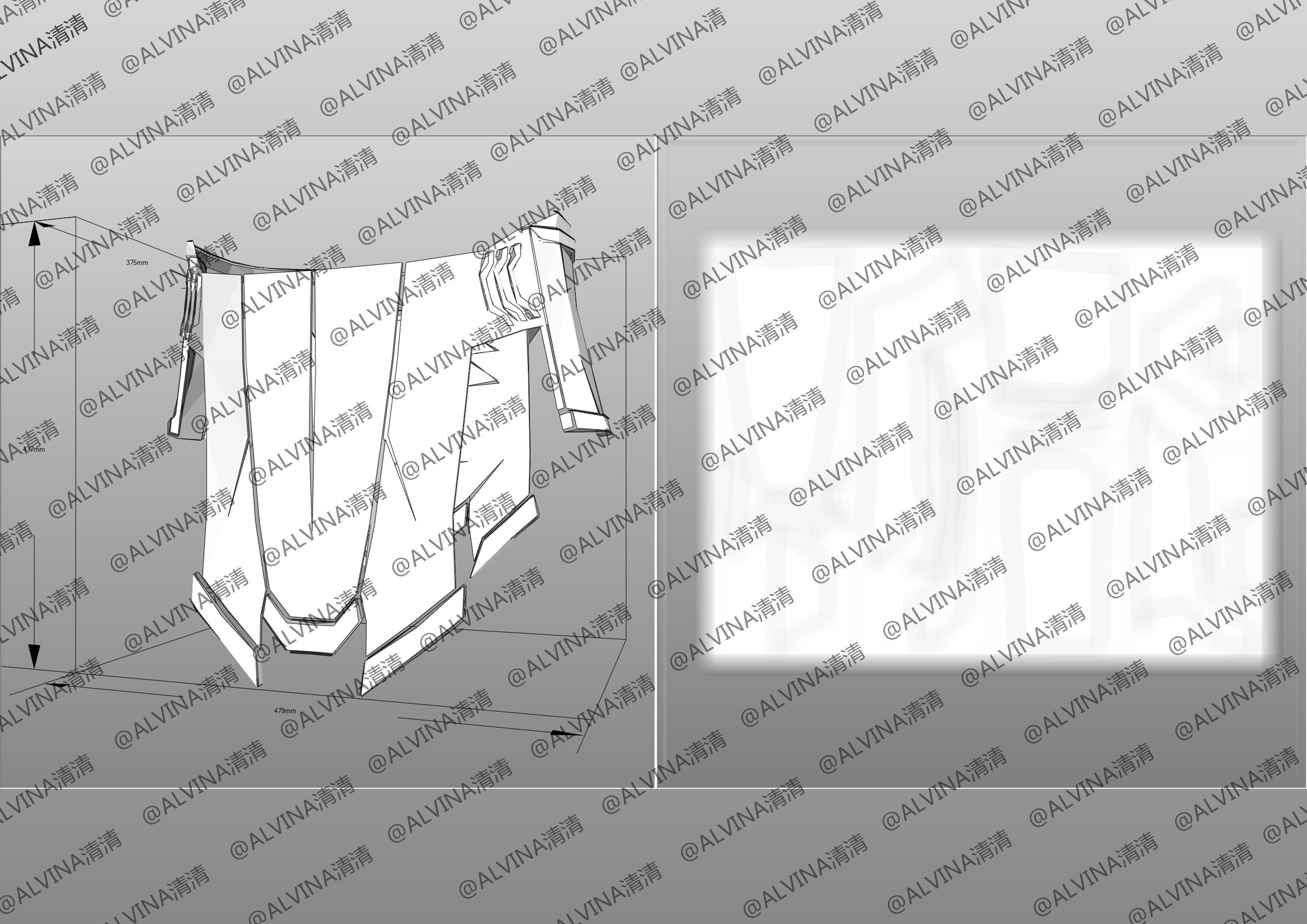 Thanos Armadura End Game Armor - DIY Cosplay Pepakura Foam Low-poly 3D model_16