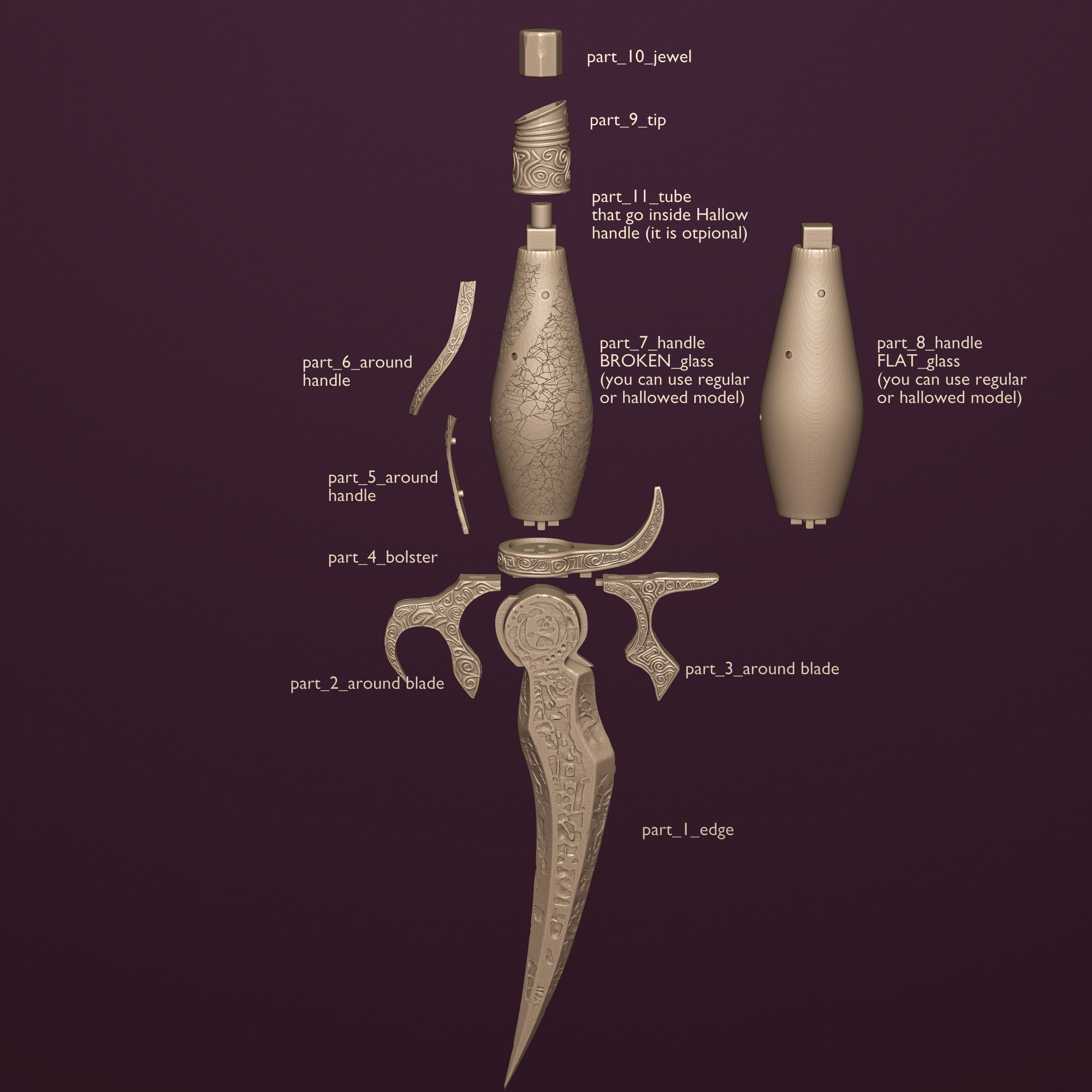 Prince of Persia Sands of Time dagger 3D print model_3