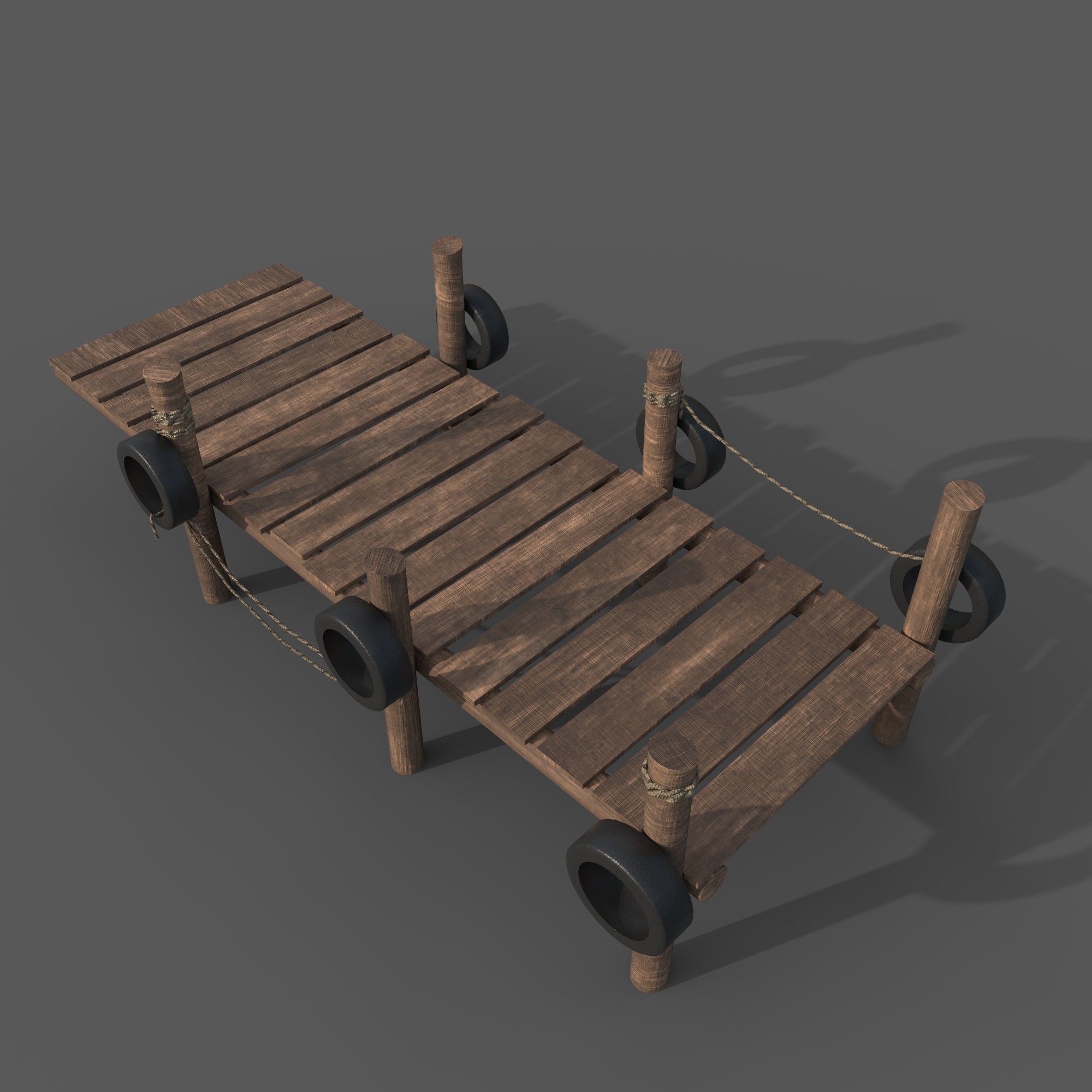 old pier Low-poly 3D model_2