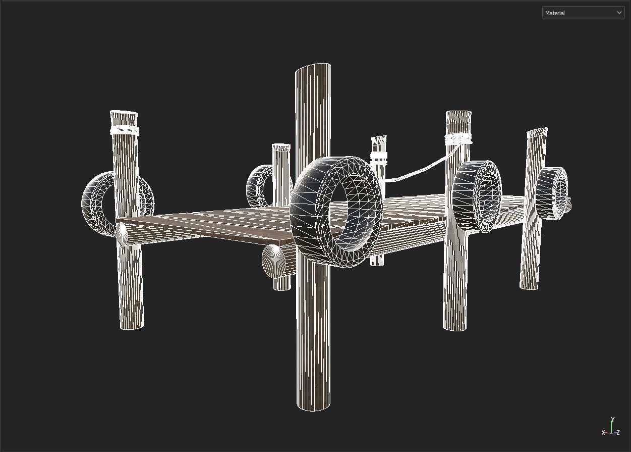 old pier Low-poly 3D model_7