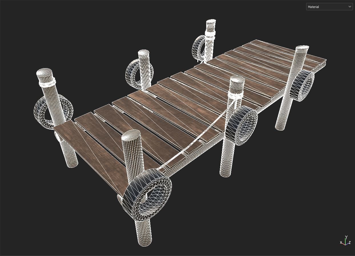 old pier Low-poly 3D model_8
