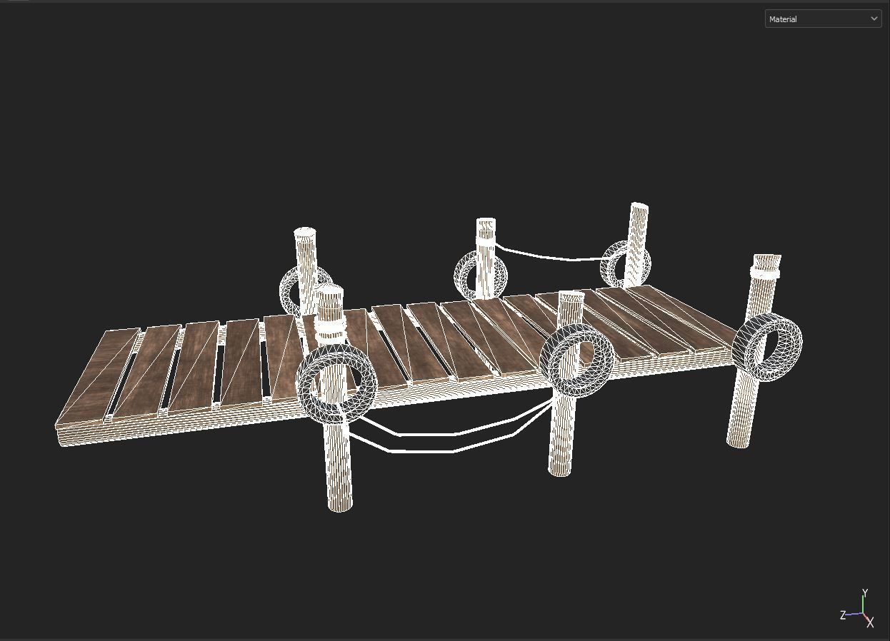 old pier Low-poly 3D model_6
