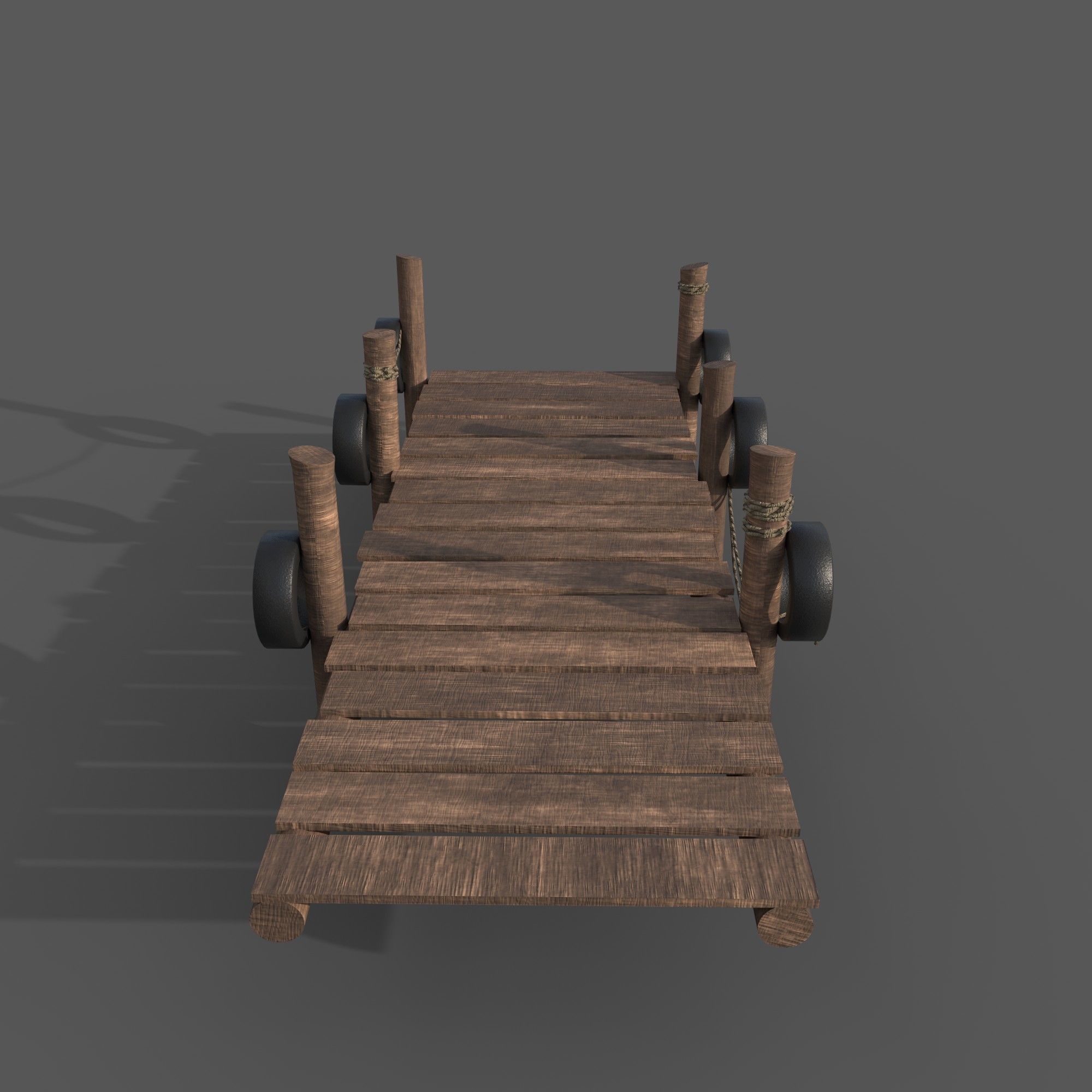 old pier Low-poly 3D model_3