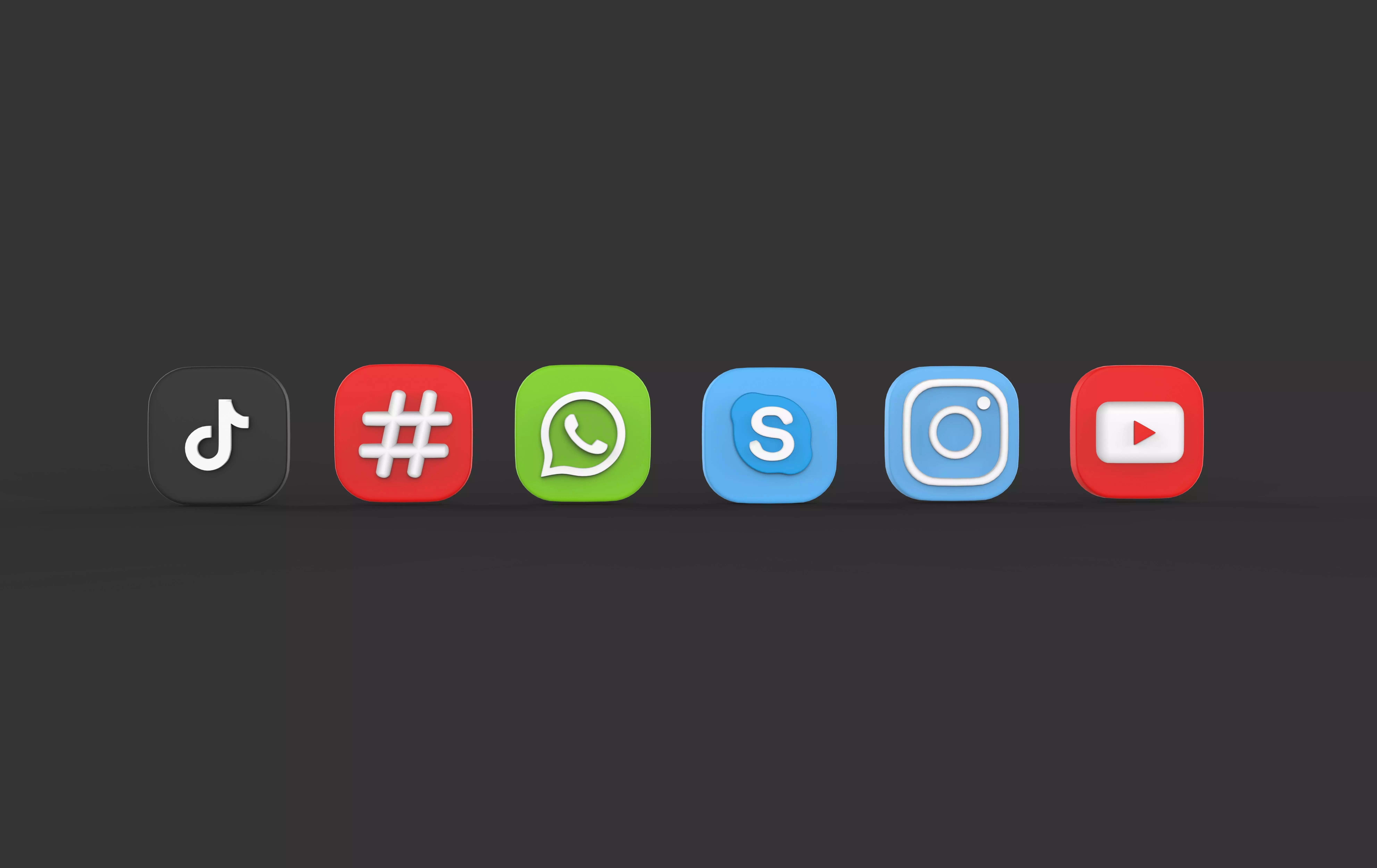  social media icons  3D model_0