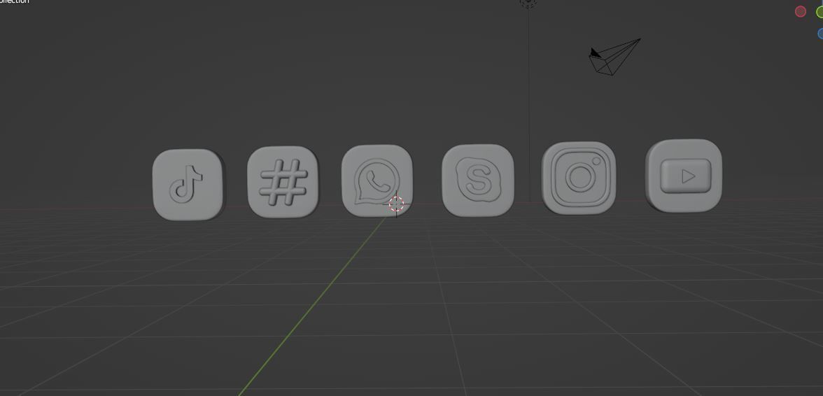  social media icons  3D model_11