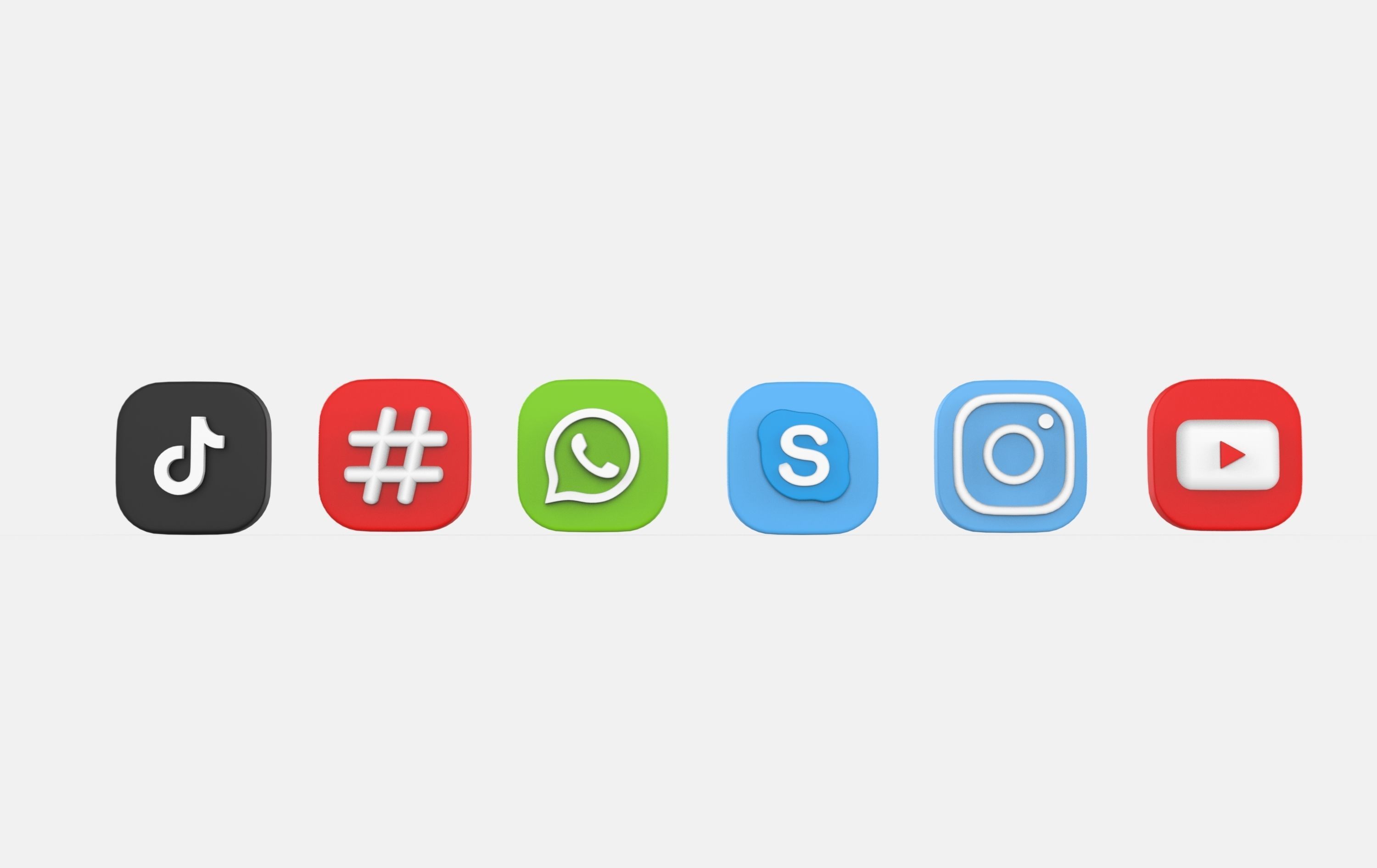  social media icons  3D model_5