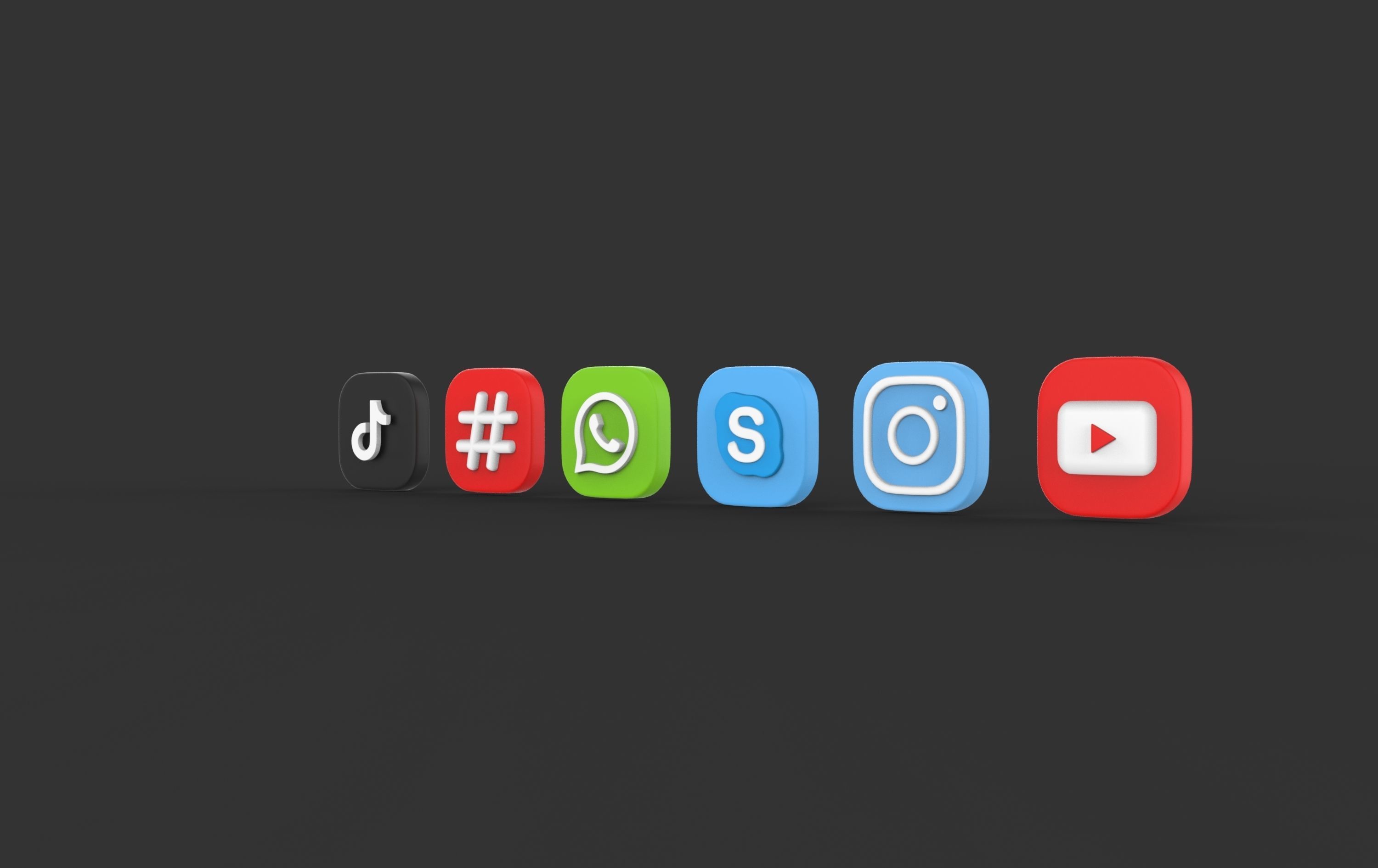  social media icons  3D model_3