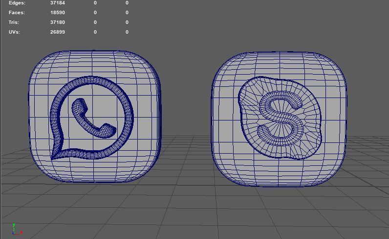  social media icons  3D model_8