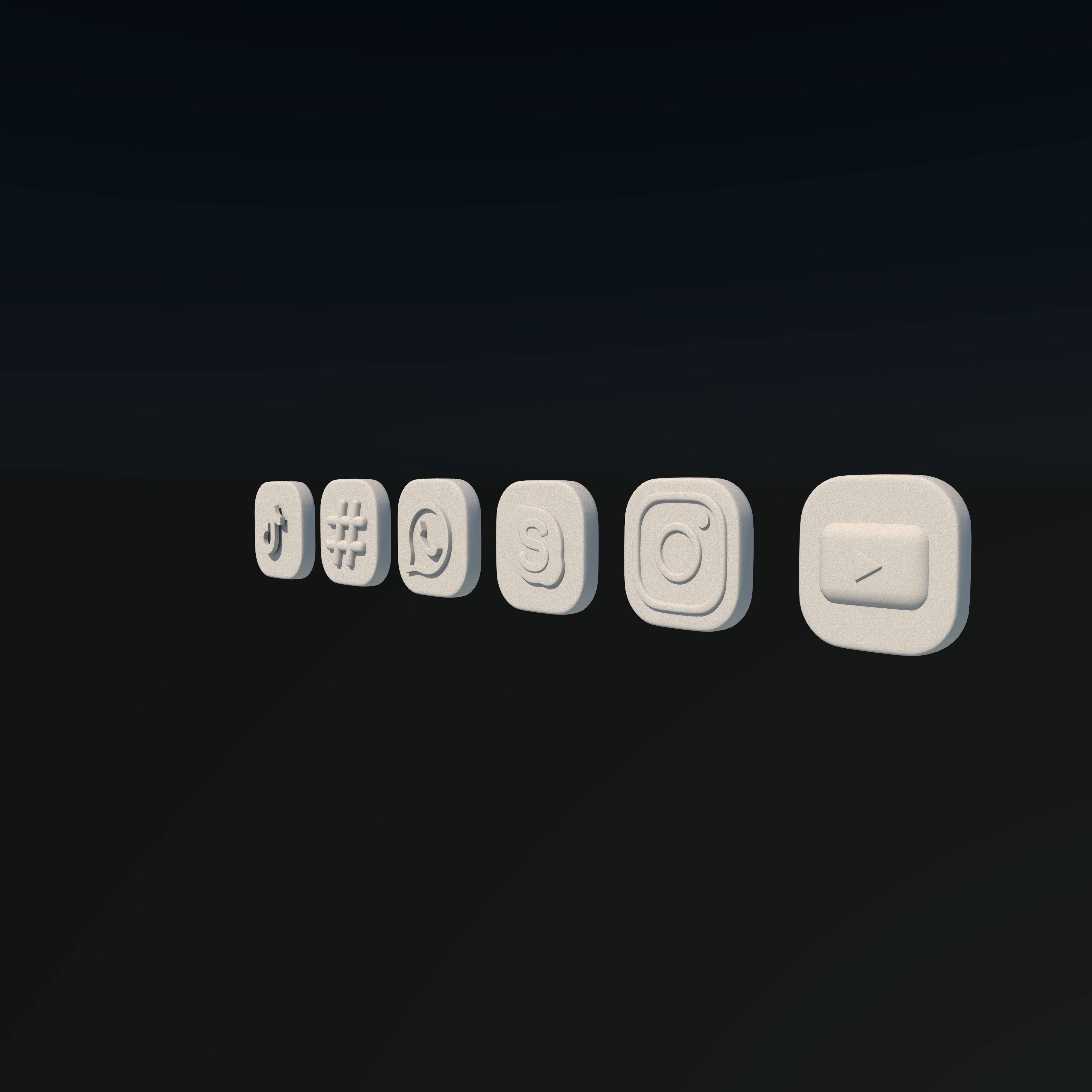  social media icons  3D model_6
