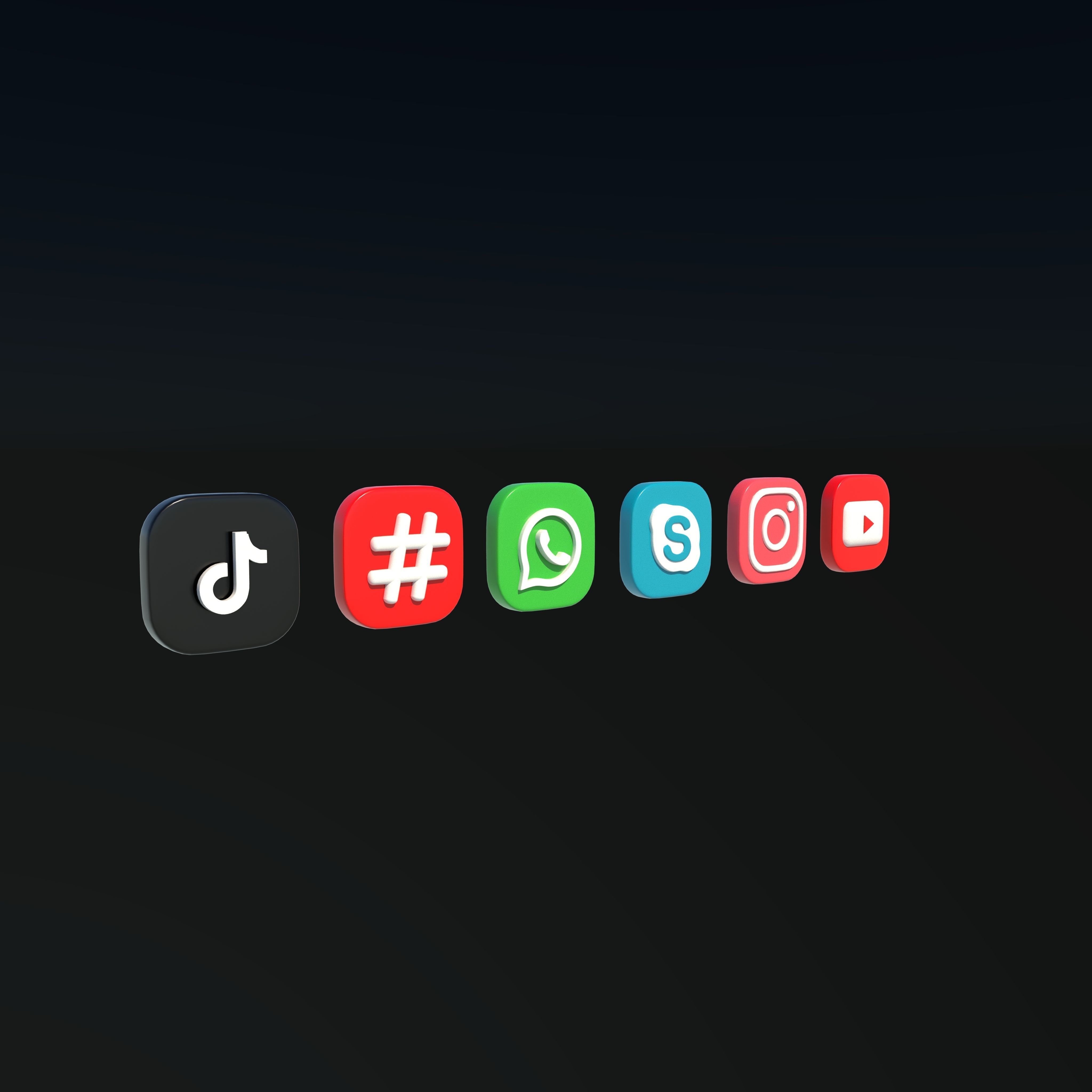  social media icons  3D model_9