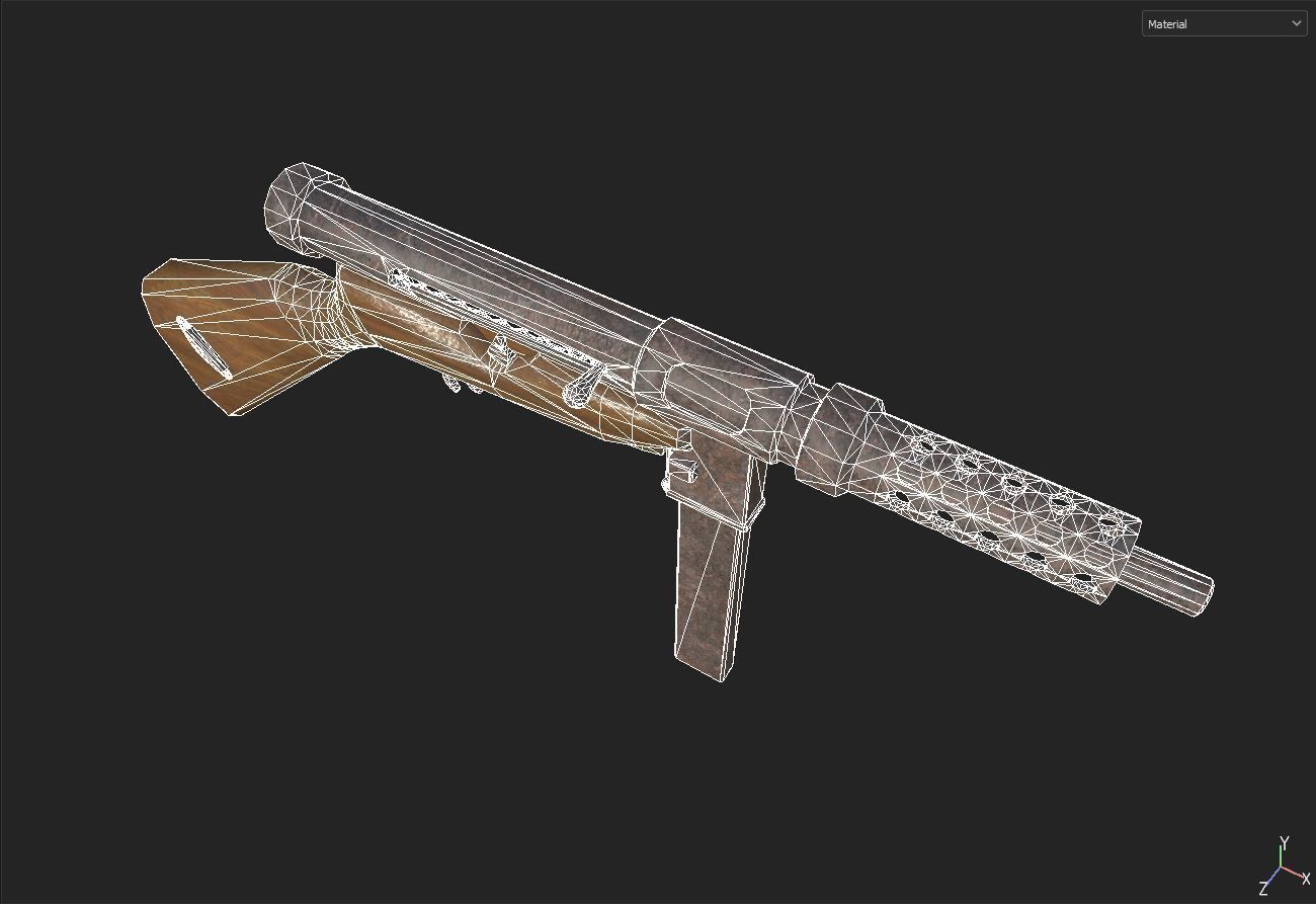 Old Smg Low-poly 3D model_6