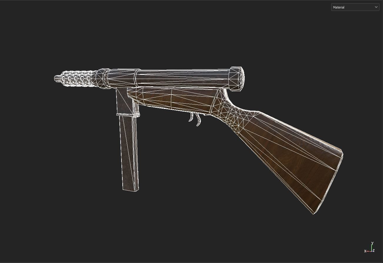 Old Smg Low-poly 3D model_8