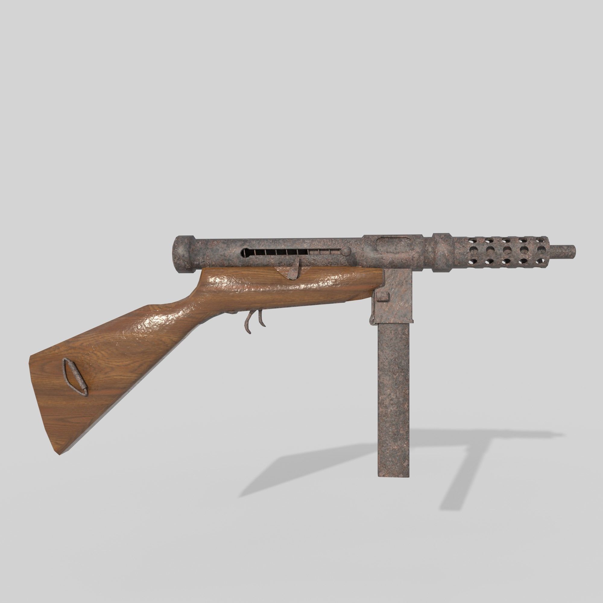 Old Smg Low-poly 3D model_4