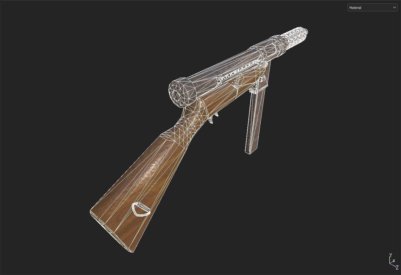 Old Smg Low-poly 3D model_7