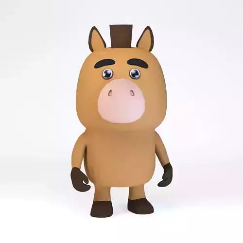 Cartoonish Humanoid Horse Character