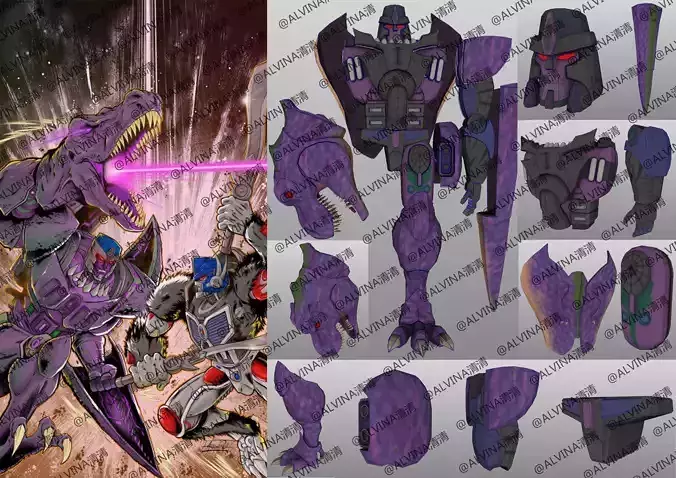 Beast Wars Megatron Armor - DIY Cosplay Pepakura Foam Template Low-poly 3D model