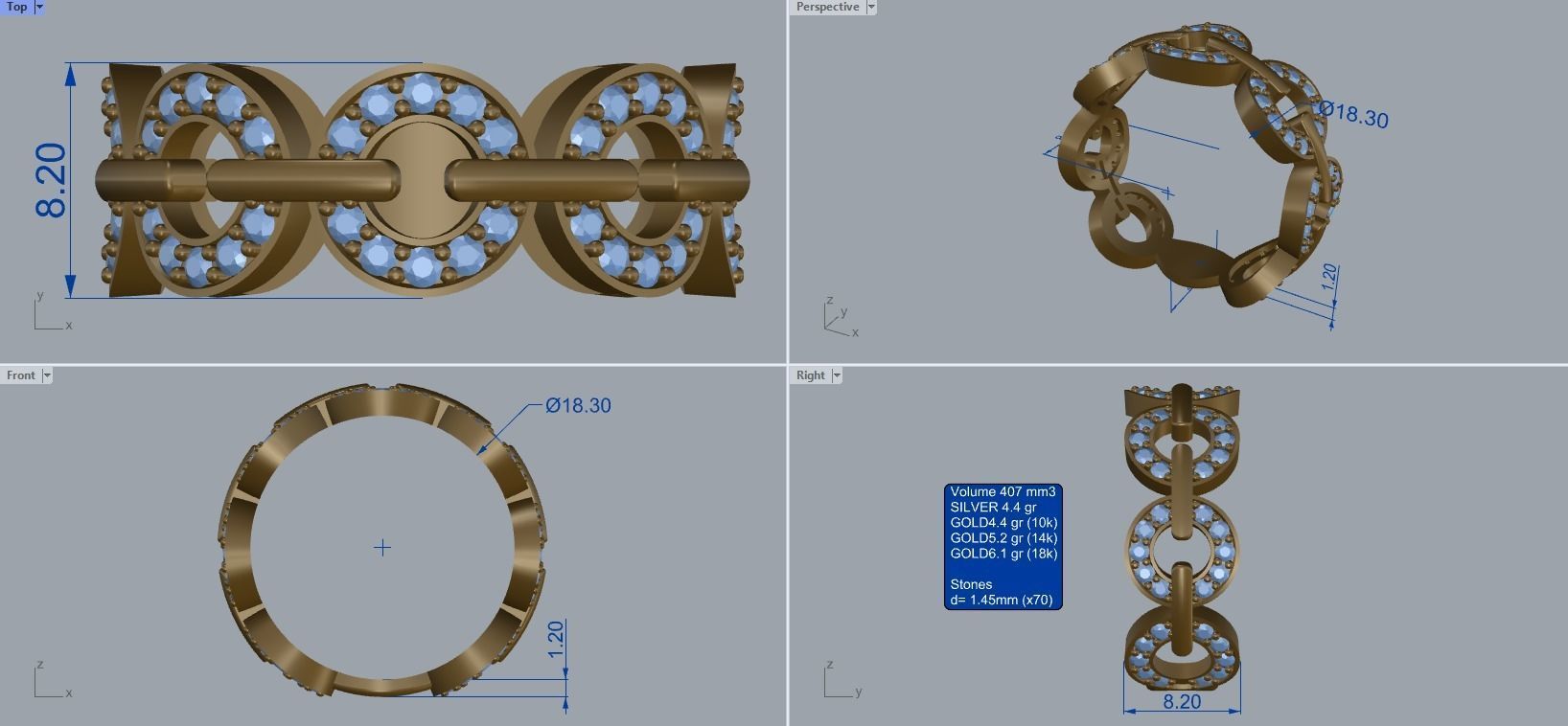 R 116 a Pave Band Circle shape 3D print model_9