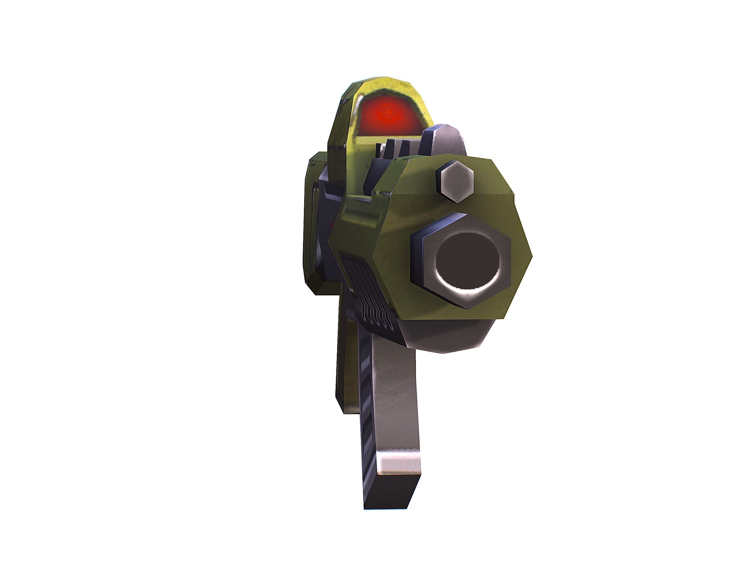 Sci-FI Woman Cyborg Soldier with Rifle and Pistol Low-poly 3D model_29