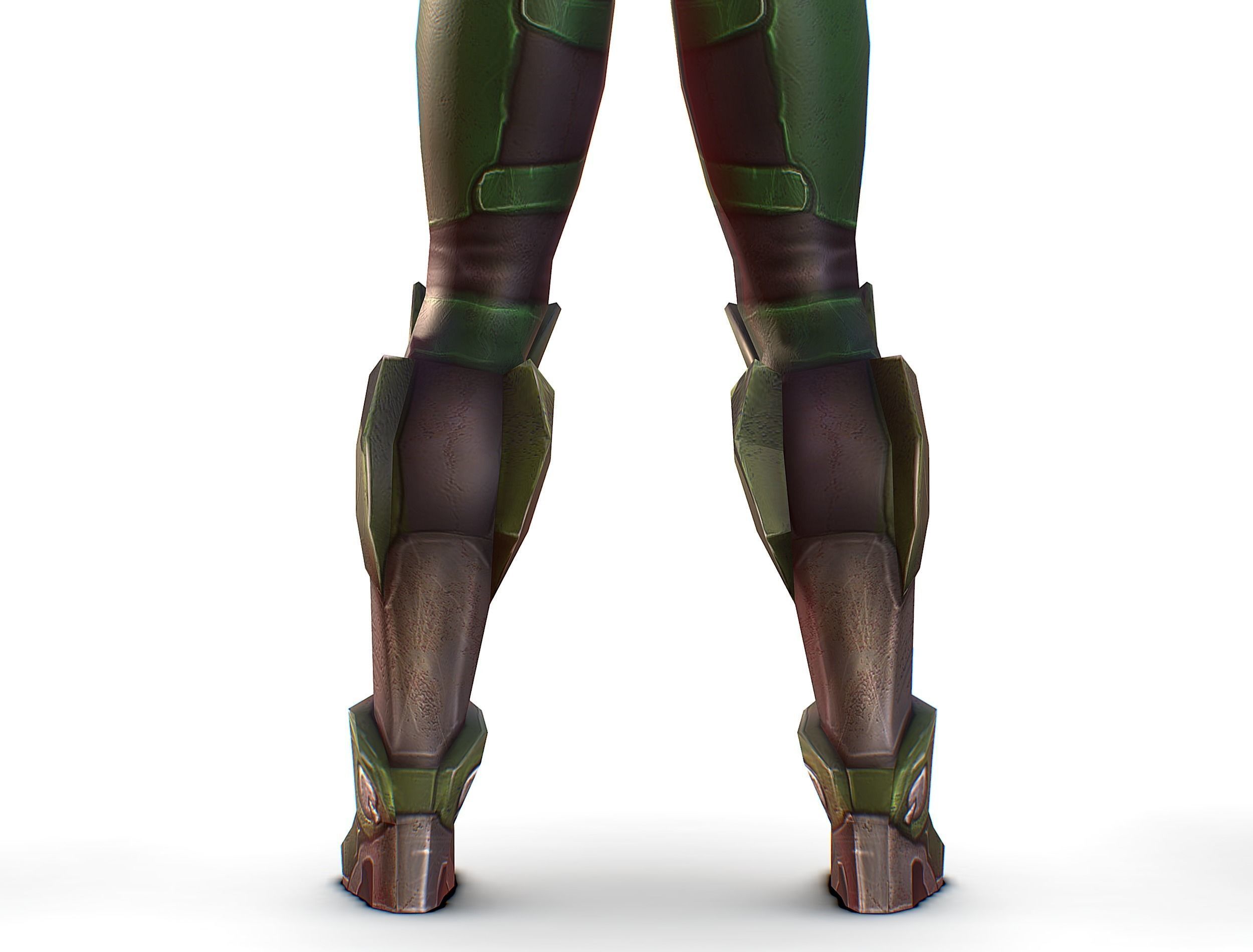 Sci-FI Woman Cyborg Soldier with Rifle and Pistol Low-poly 3D model_22