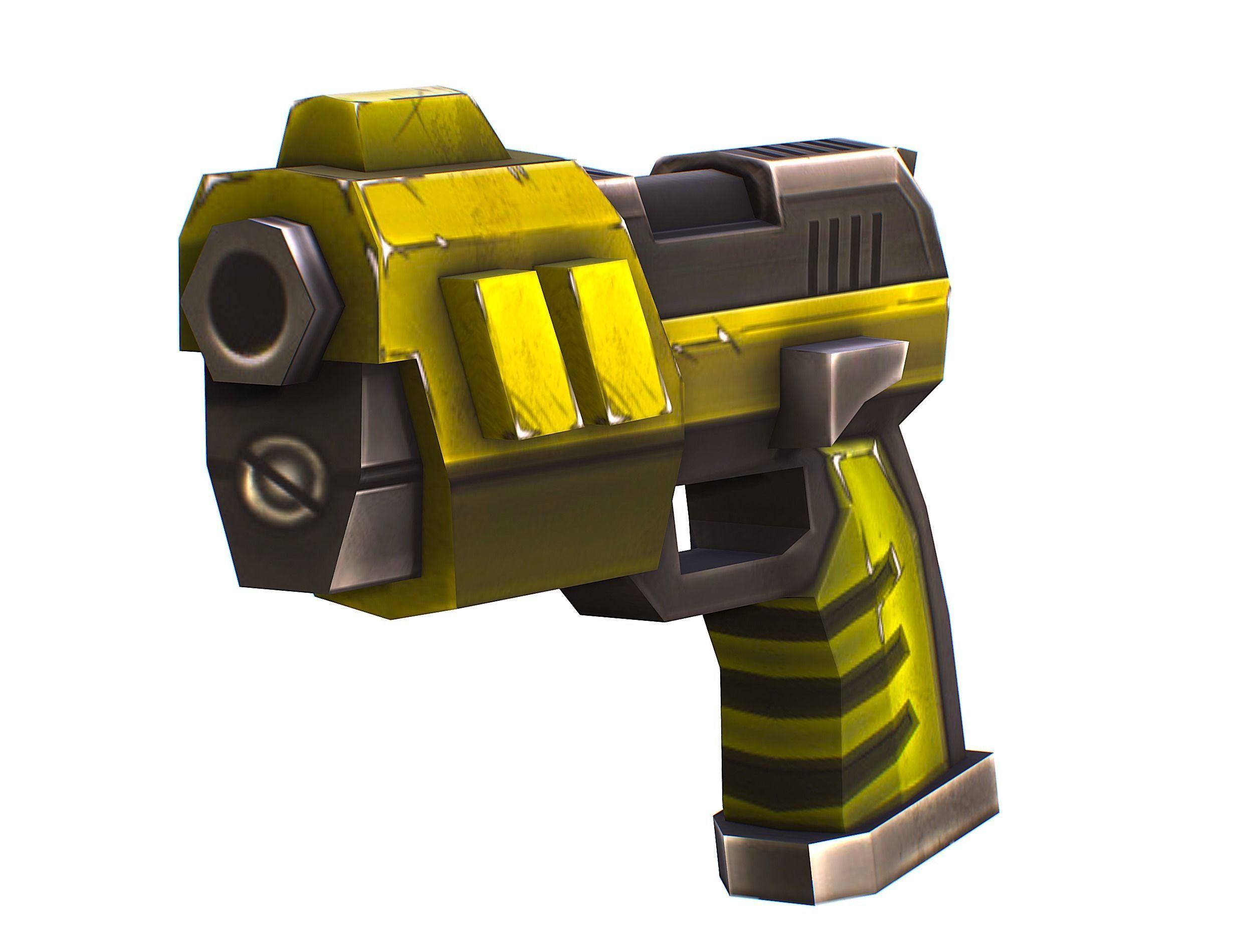 Sci-FI Woman Cyborg Soldier with Rifle and Pistol Low-poly 3D model_30