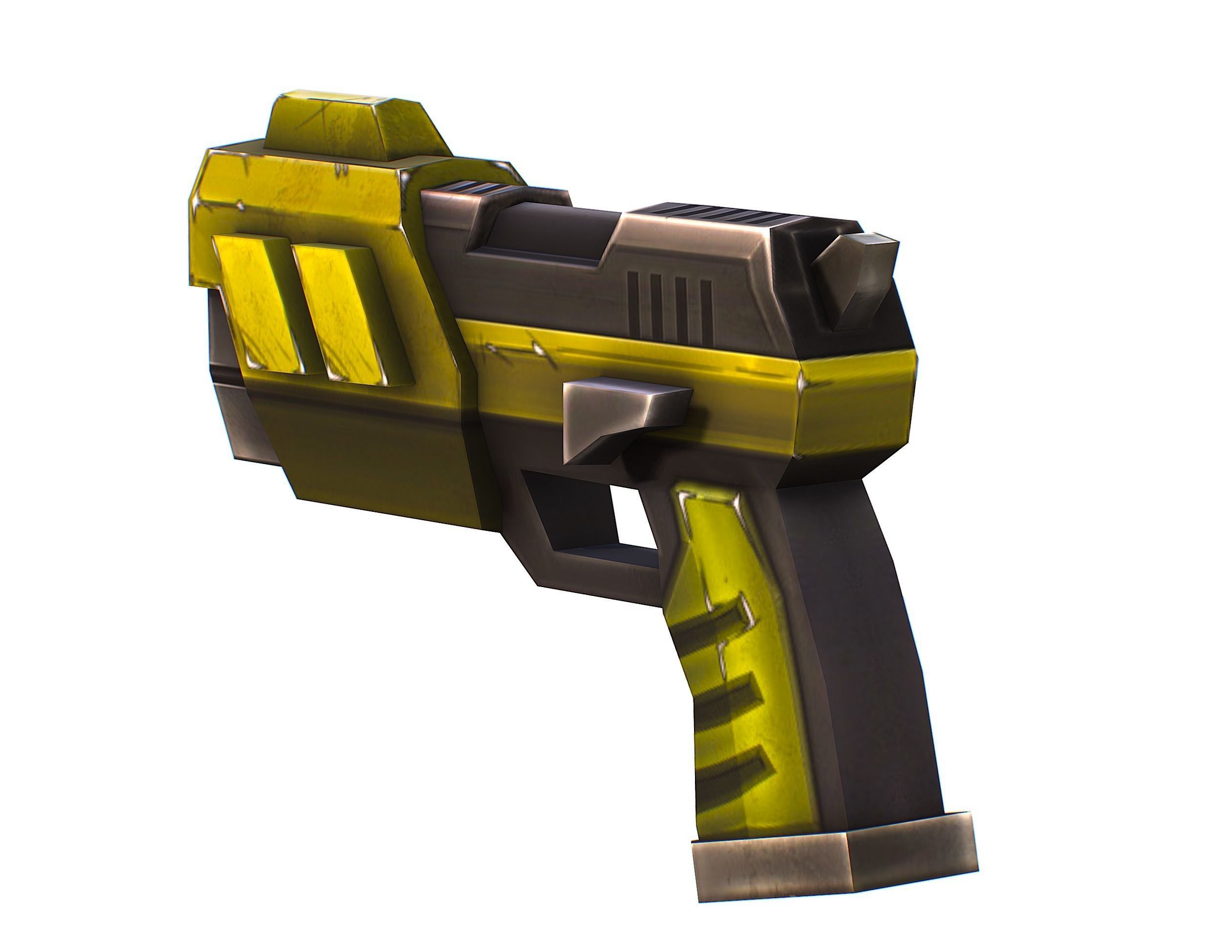 Sci-FI Woman Cyborg Soldier with Rifle and Pistol Low-poly 3D model_31