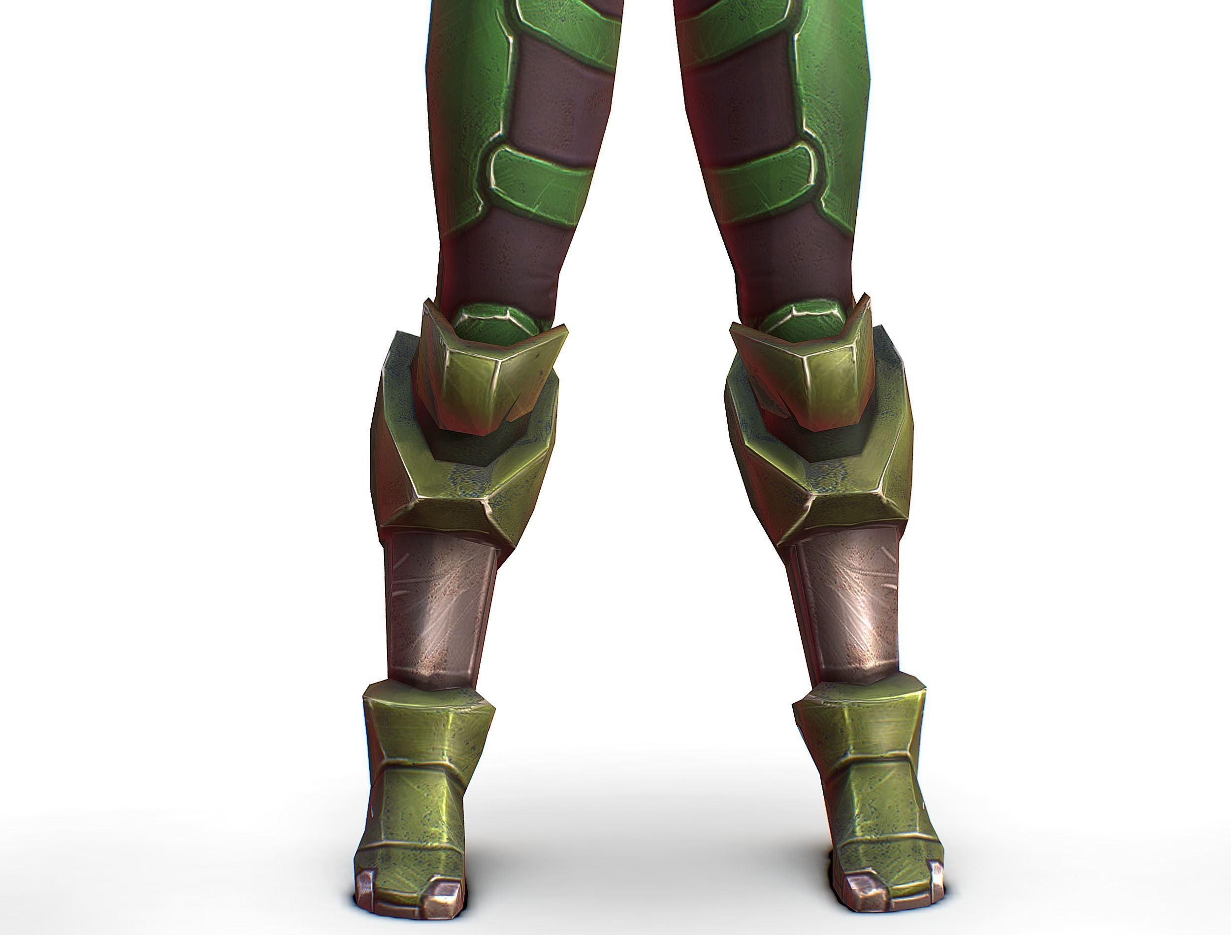 Sci-FI Woman Cyborg Soldier with Rifle and Pistol Low-poly 3D model_19