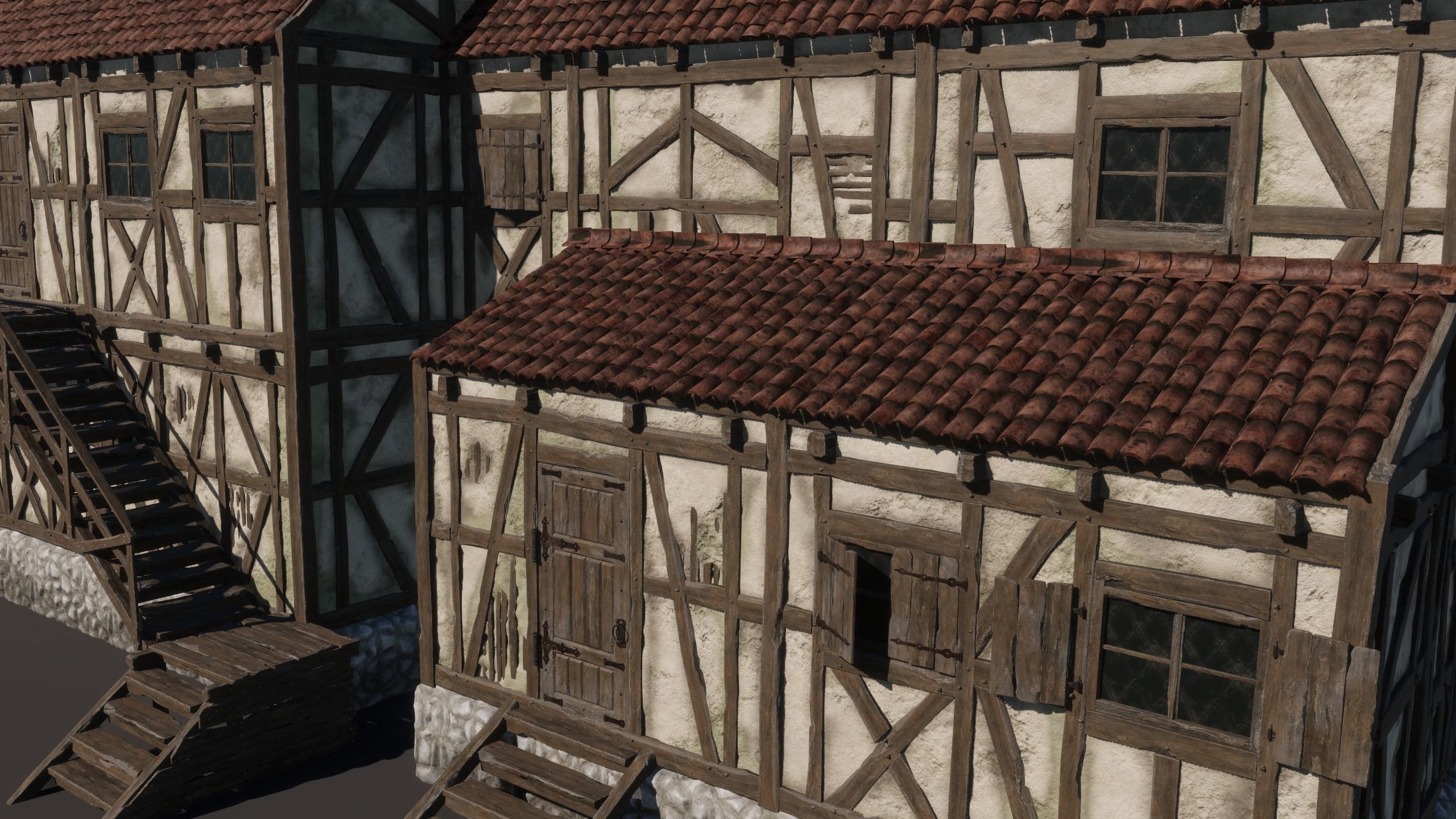 Medieval House 04 Game Ready Low-poly 3D model_8
