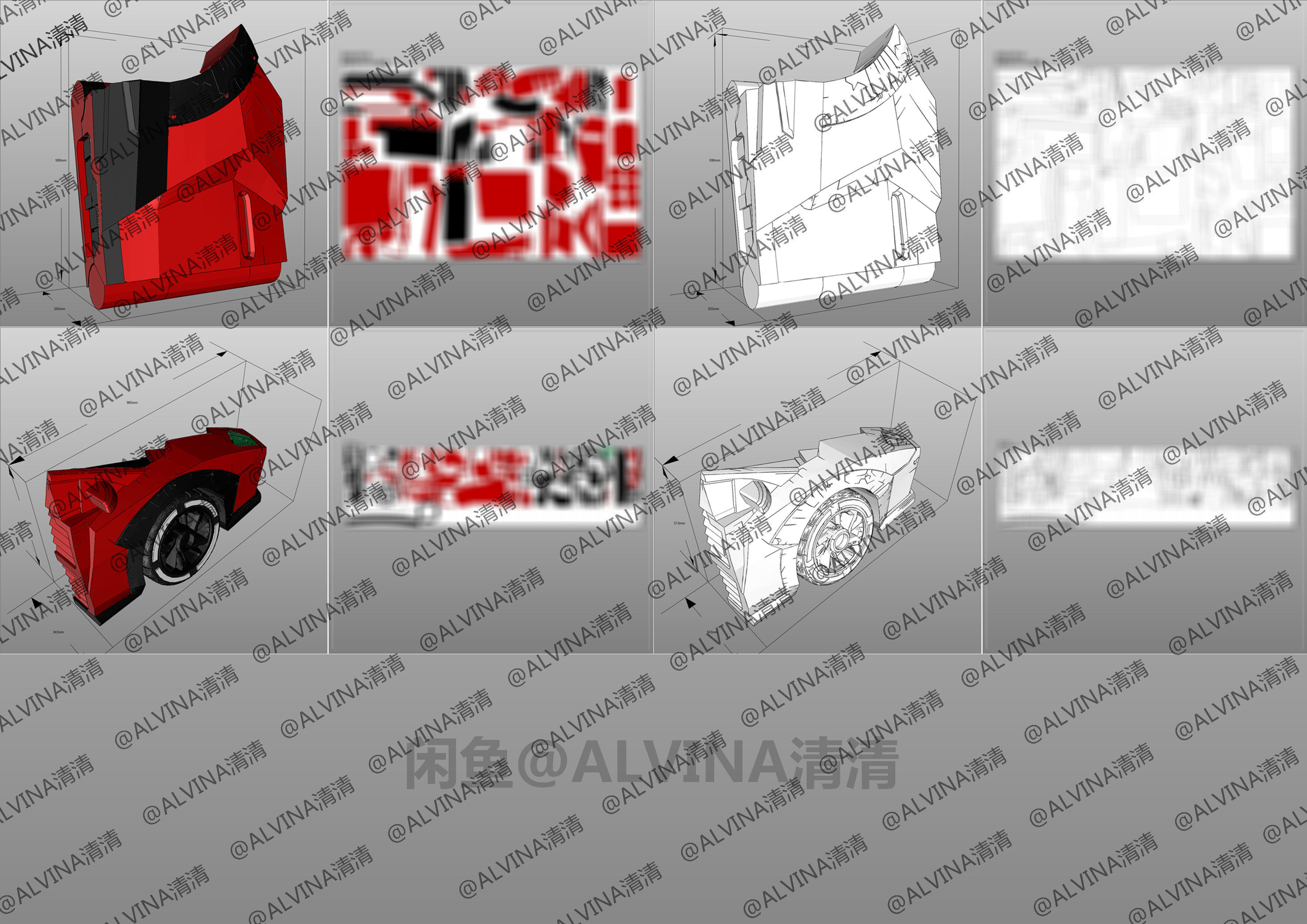 Hello Carbot Armor - DIY Cosplay Pepakura Foam Template Low-poly 3D model_6