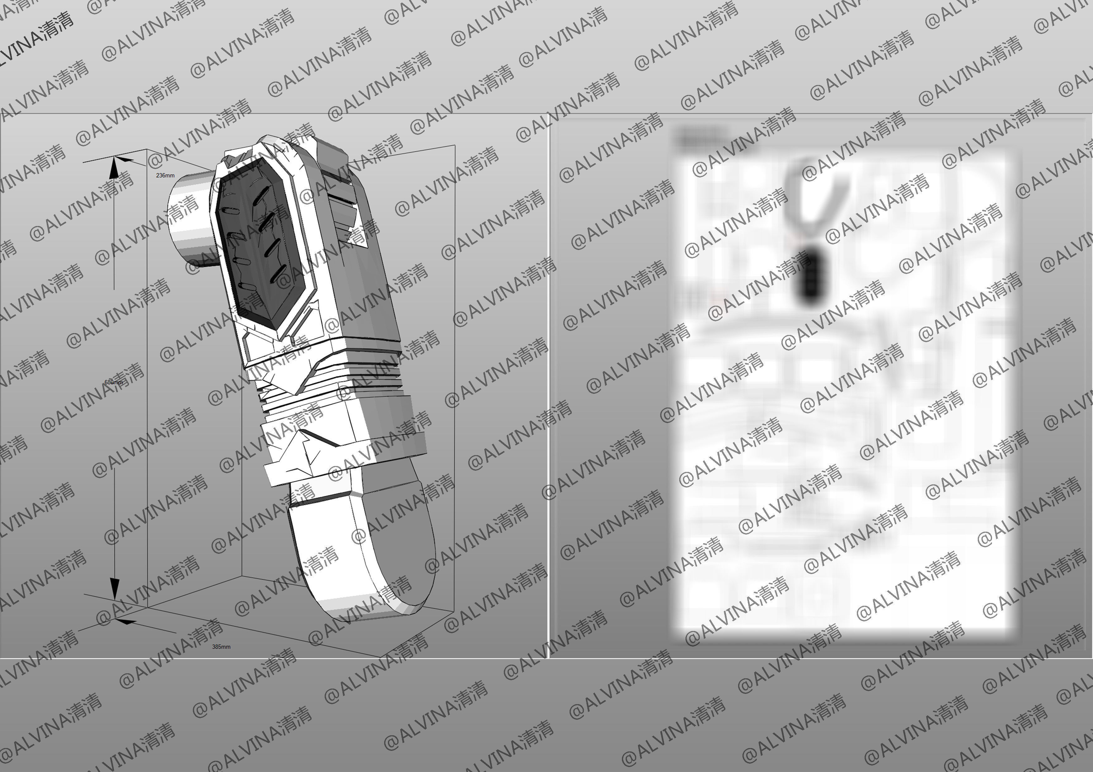 Hello Carbot Armor - DIY Cosplay Pepakura Foam Template Low-poly 3D model_21