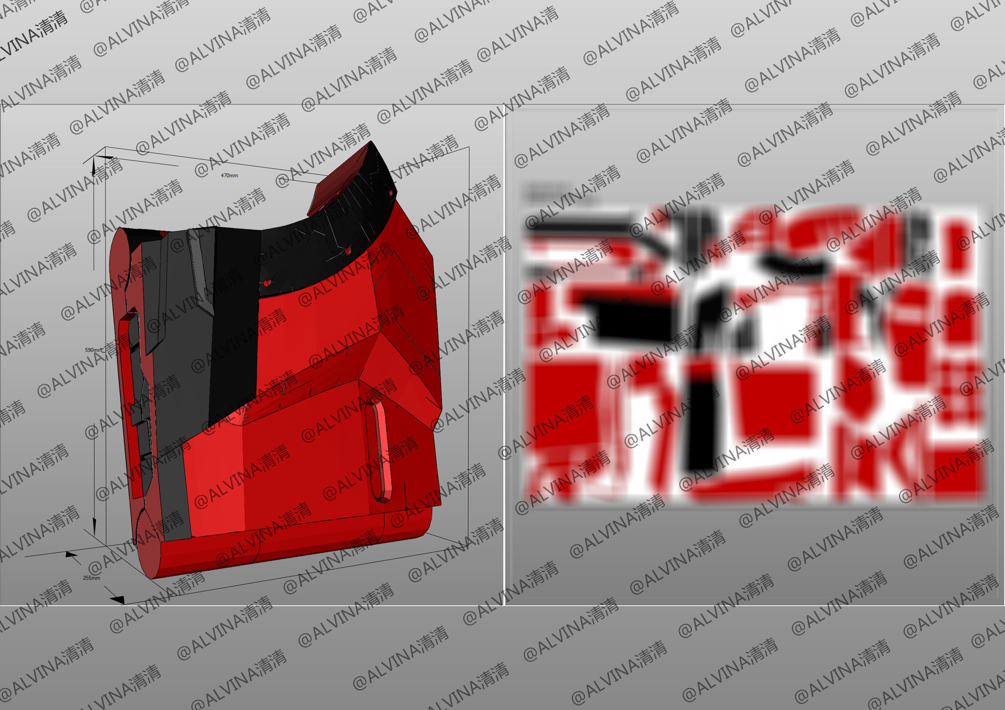 Hello Carbot Armor - DIY Cosplay Pepakura Foam Template Low-poly 3D model_25