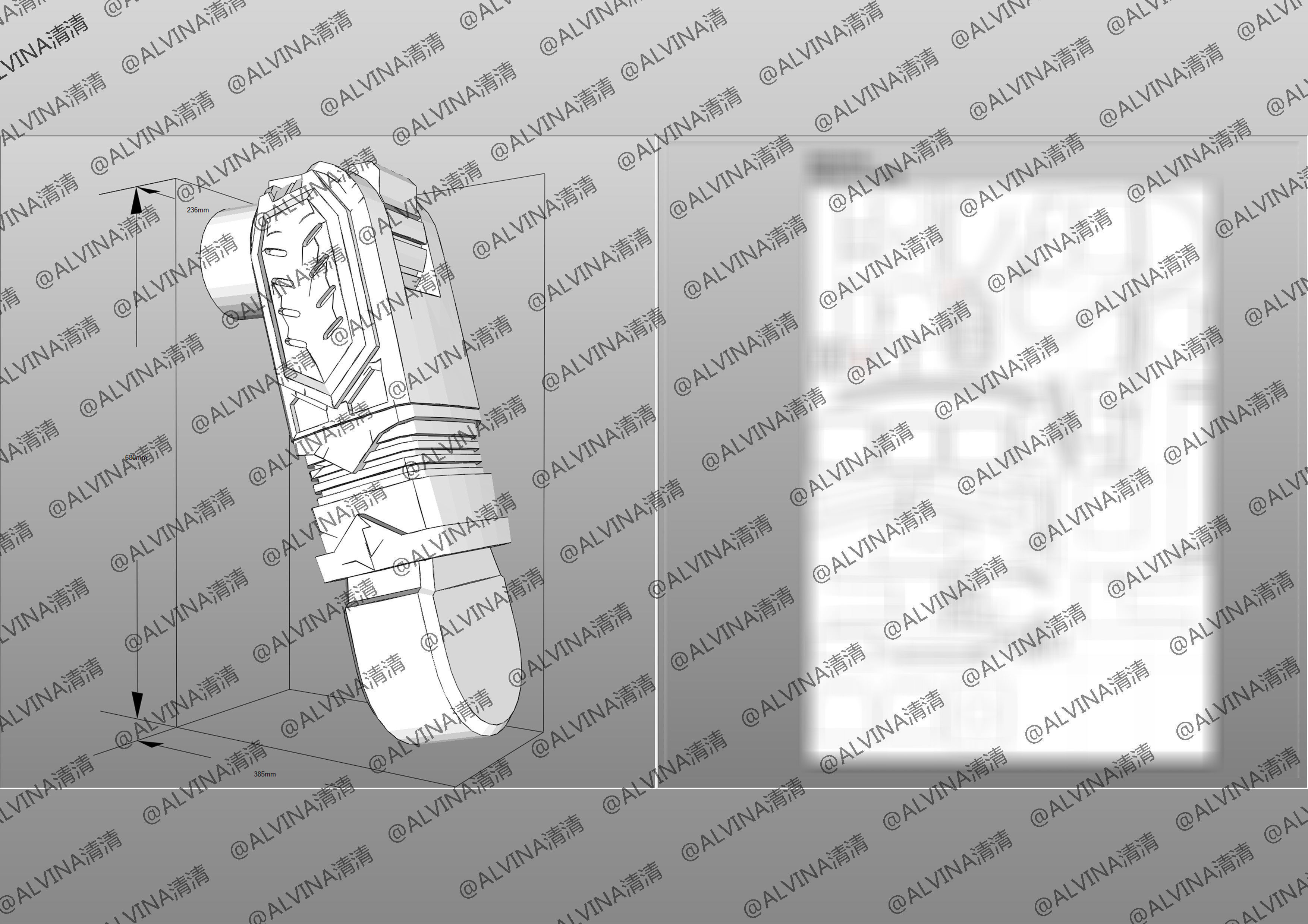 Hello Carbot Armor - DIY Cosplay Pepakura Foam Template Low-poly 3D model_22