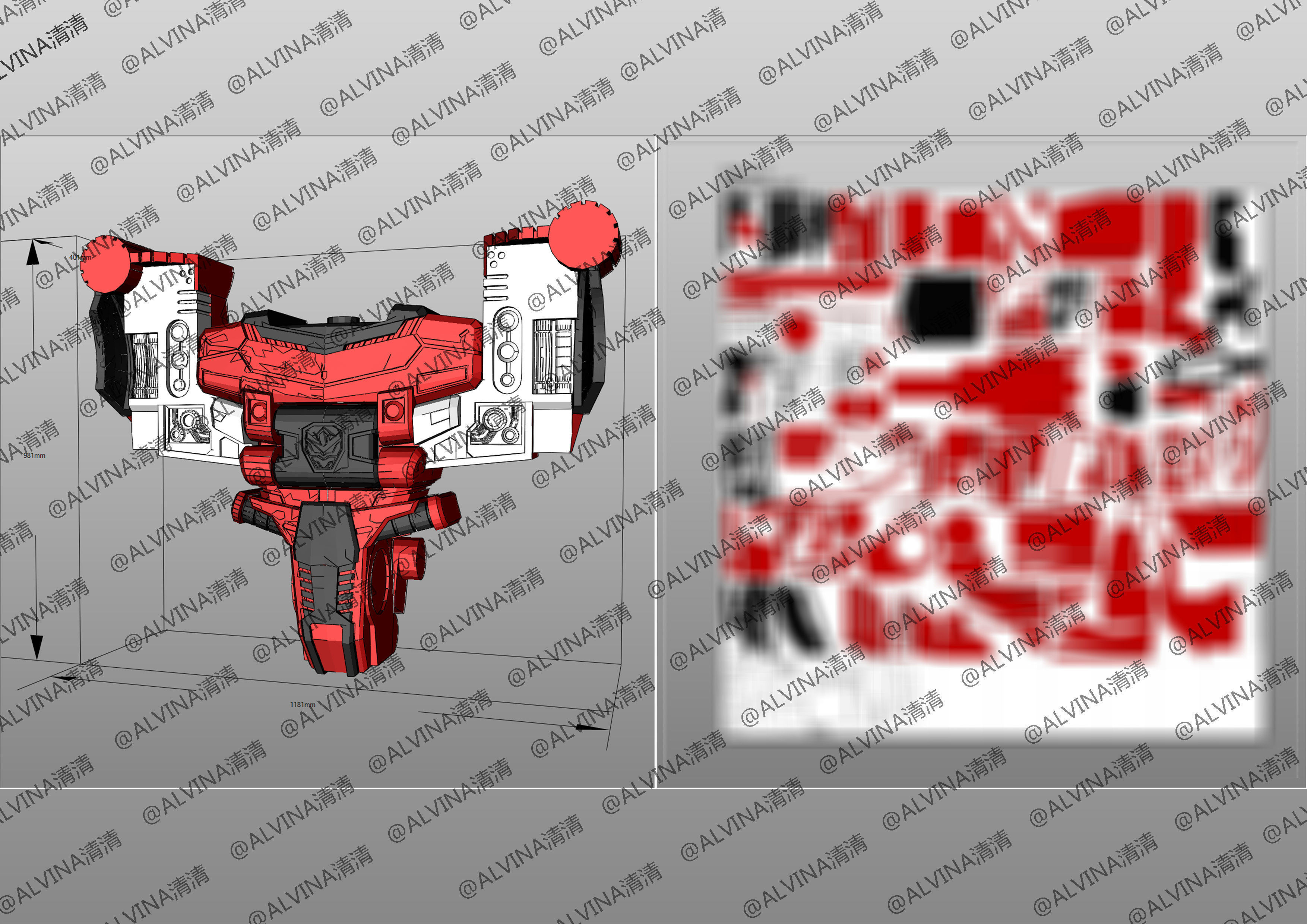 Hello Carbot Armor - DIY Cosplay Pepakura Foam Template Low-poly 3D model_11