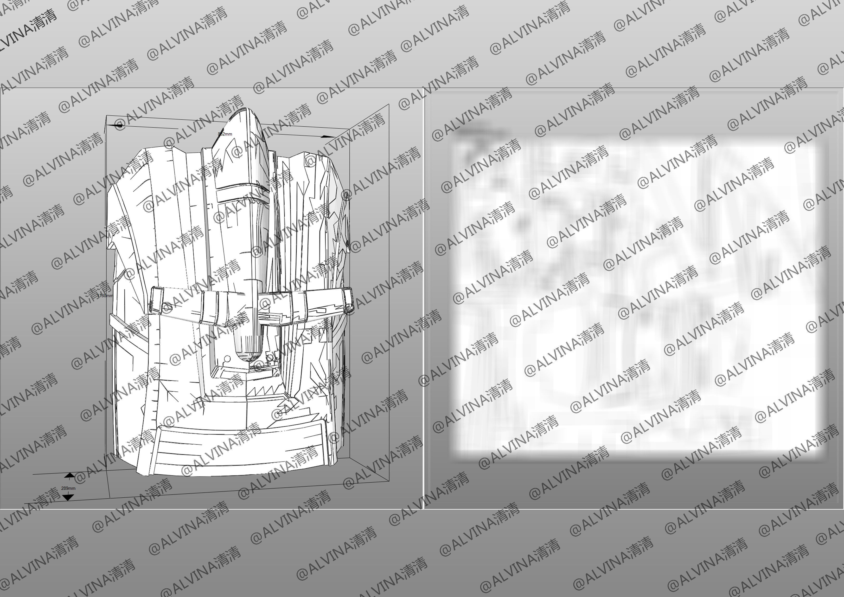 Hello Carbot Armor - DIY Cosplay Pepakura Foam Template Low-poly 3D model_14