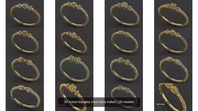 30 fusion bangles moo karra indian