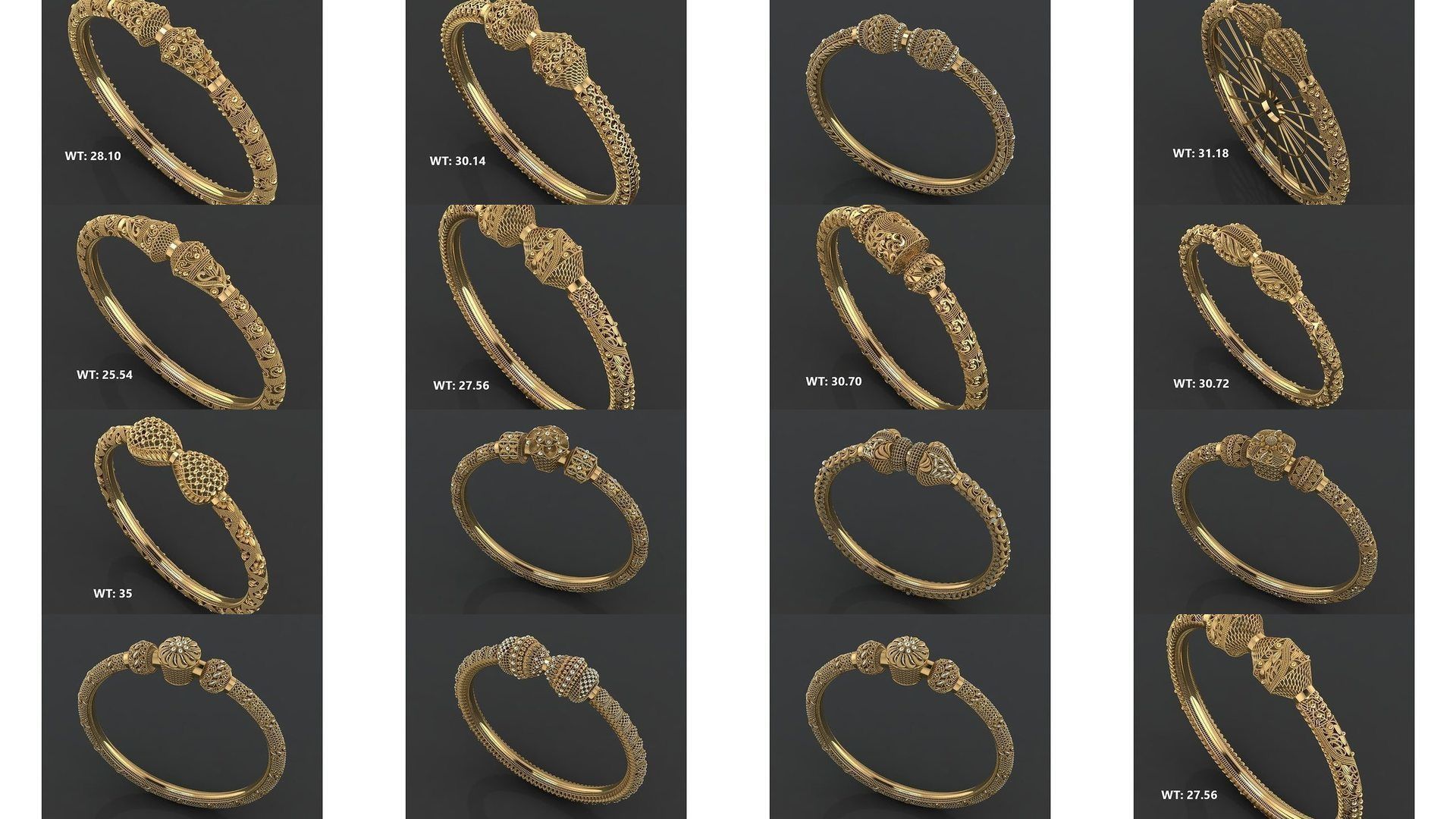 30 fusion bangles moo karra indian 3D Model Collection_1