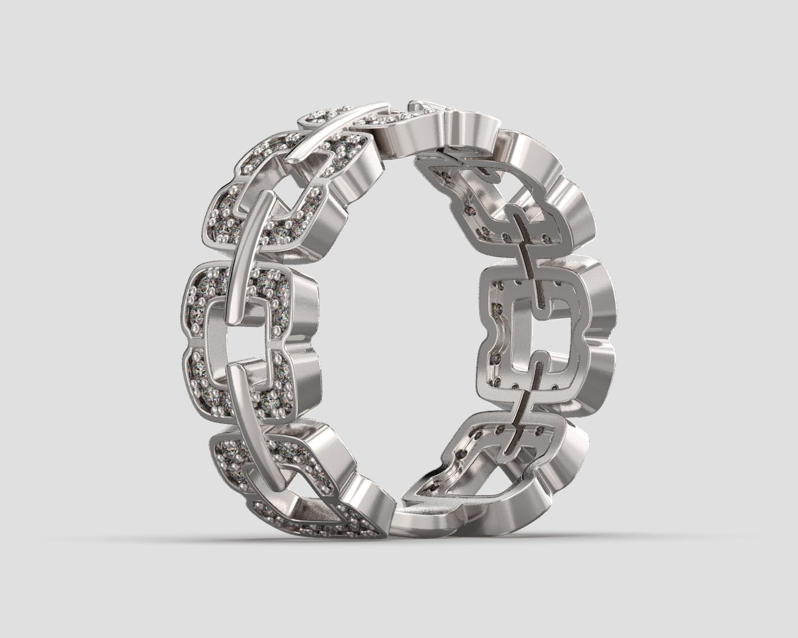 R 116 a Pave Band Bow shape 3D print model_11