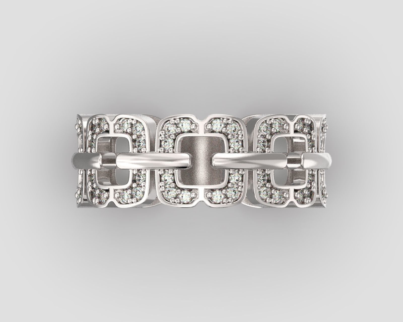 R 116 a Pave Band Bow shape 3D print model_1