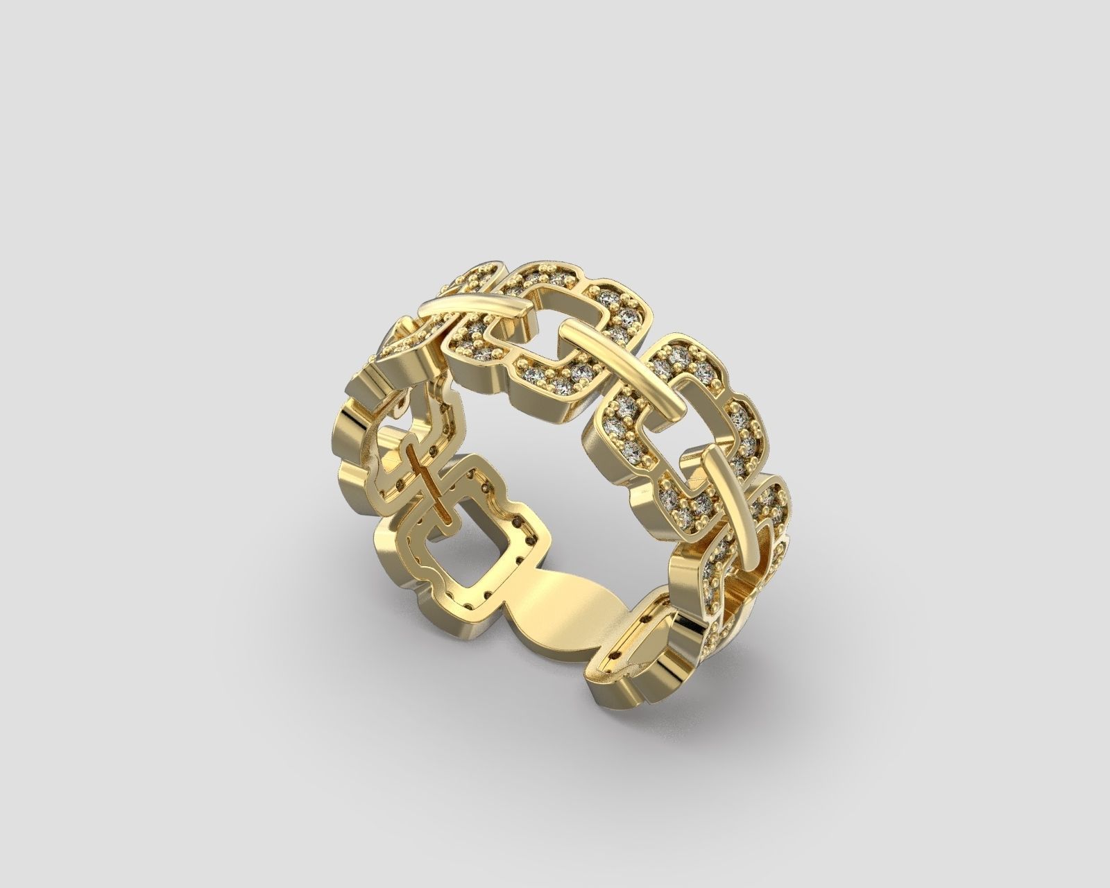 R 116 a Pave Band Bow shape 3D print model_8